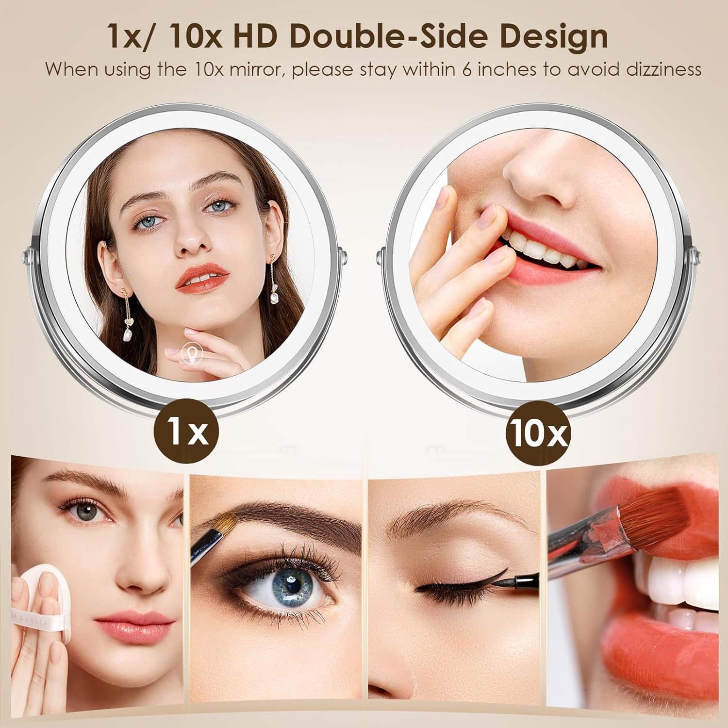 MNIENT Wall-Mounted Lighted Makeup Mirror