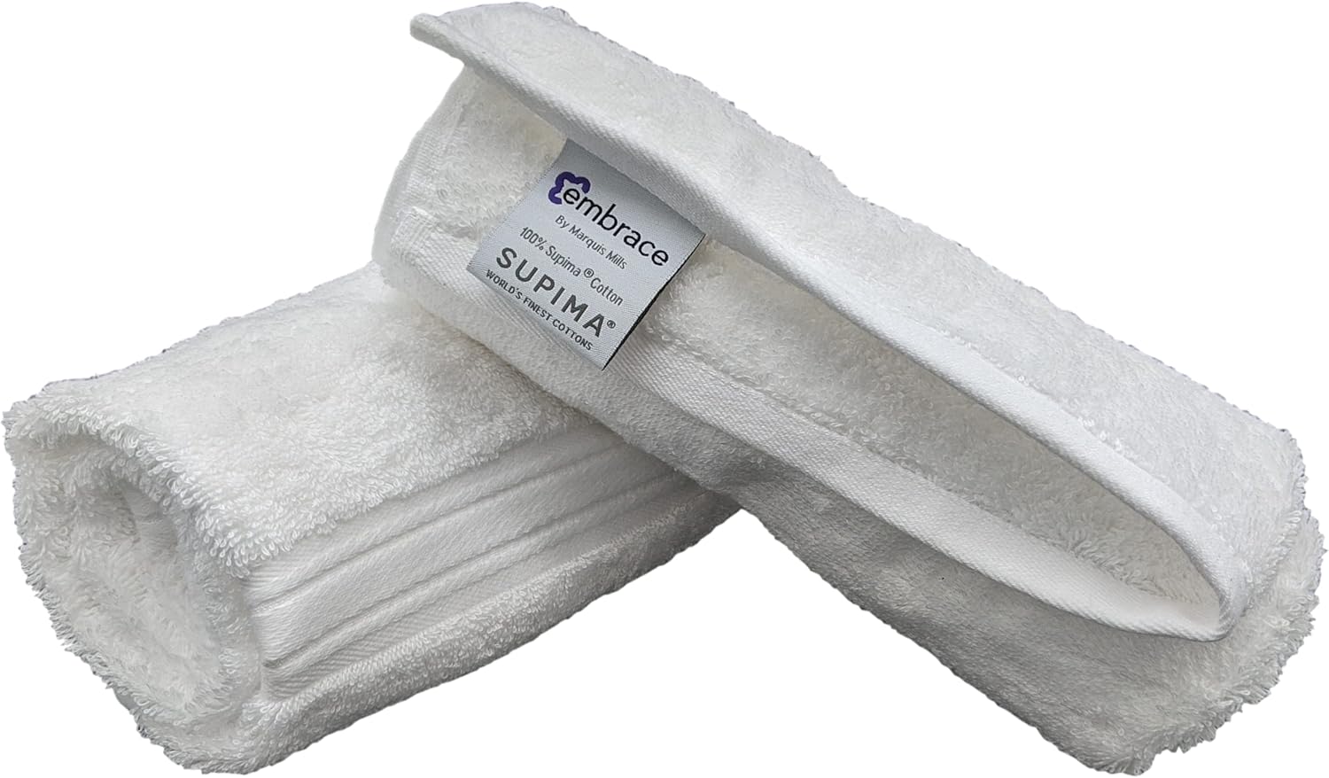 Marquis Mills Set of 2 20x32 White Hand Towels Luxurious Supima Cotton