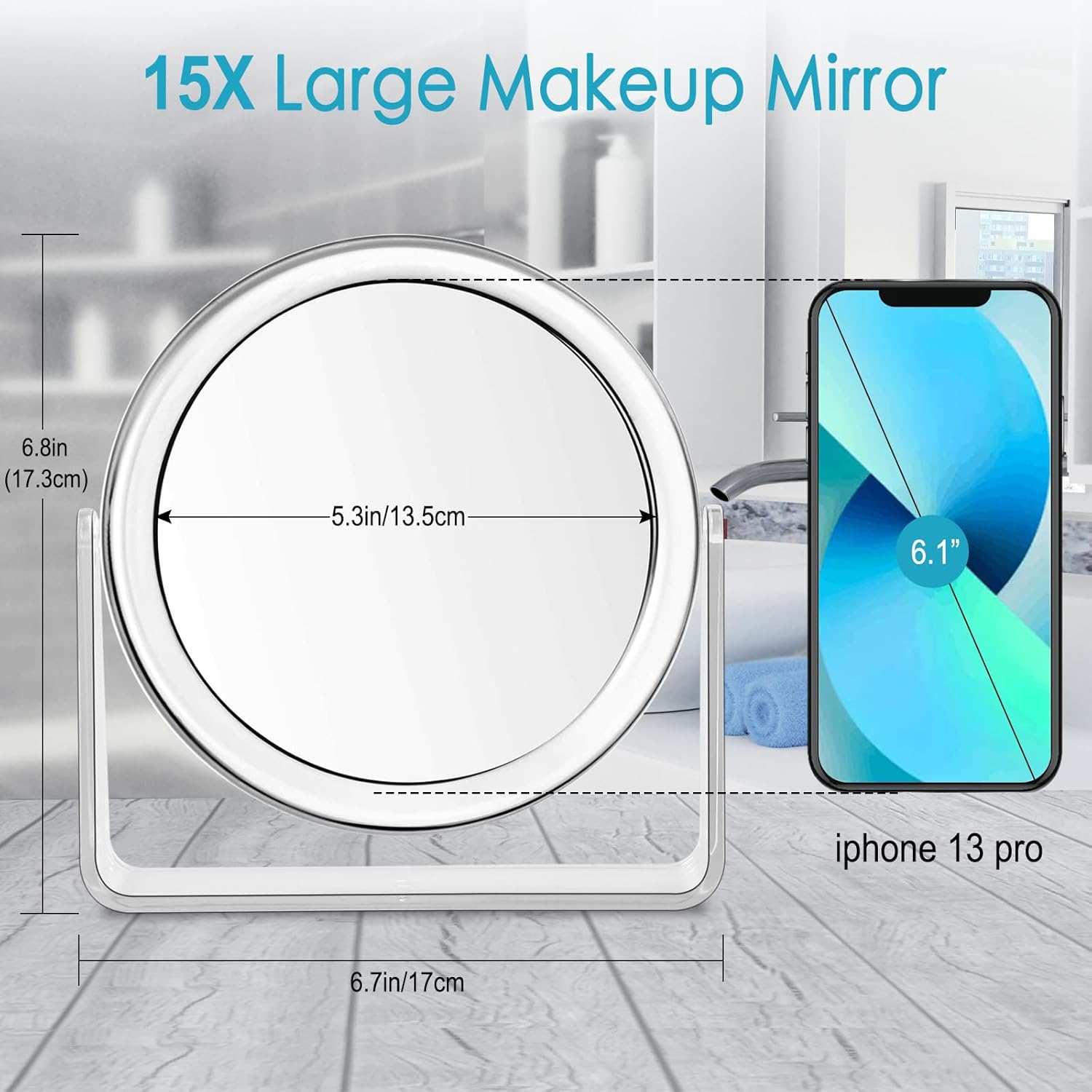 Stylish 15X Vanity Mirror for Women