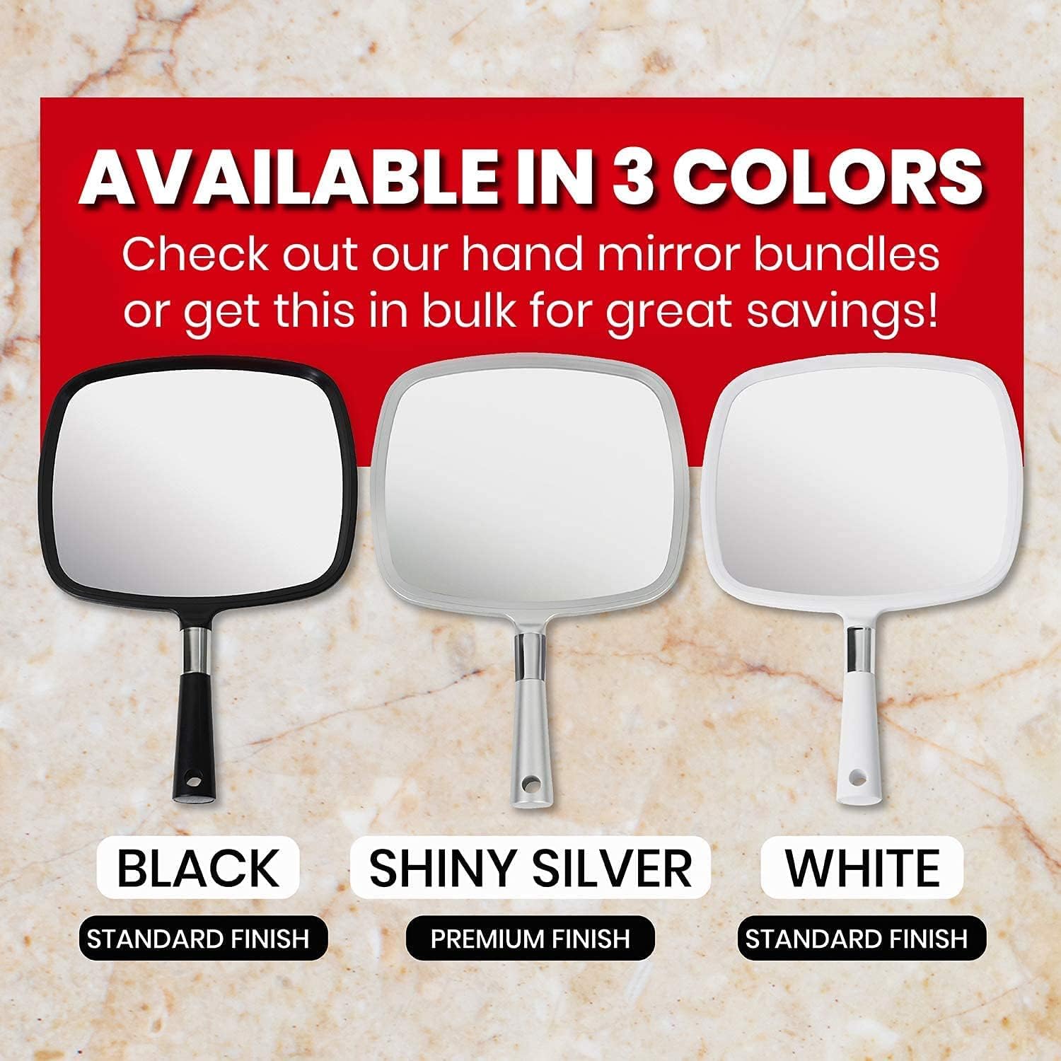 MirrorVana Luxury Hand Mirror with Comfort Handle