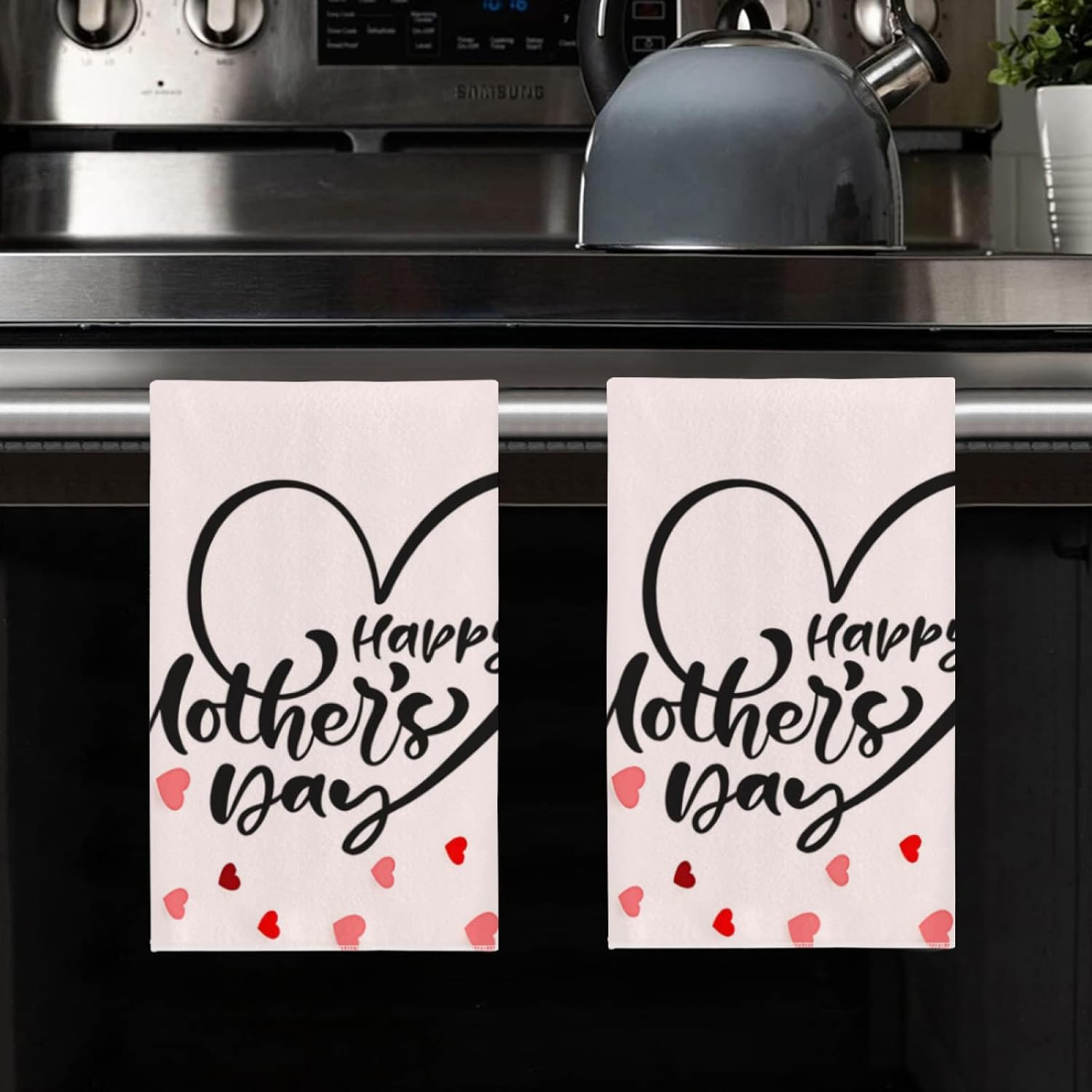Happy Mothers Day Dish Towels Kitchen Towels 16x24 inch Set Absorbent