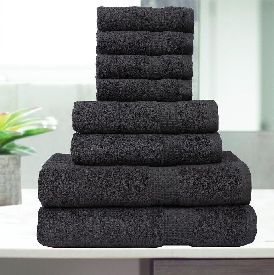 Doraaa Premium 8-Piece Cotton Towel Set for the Bathroom