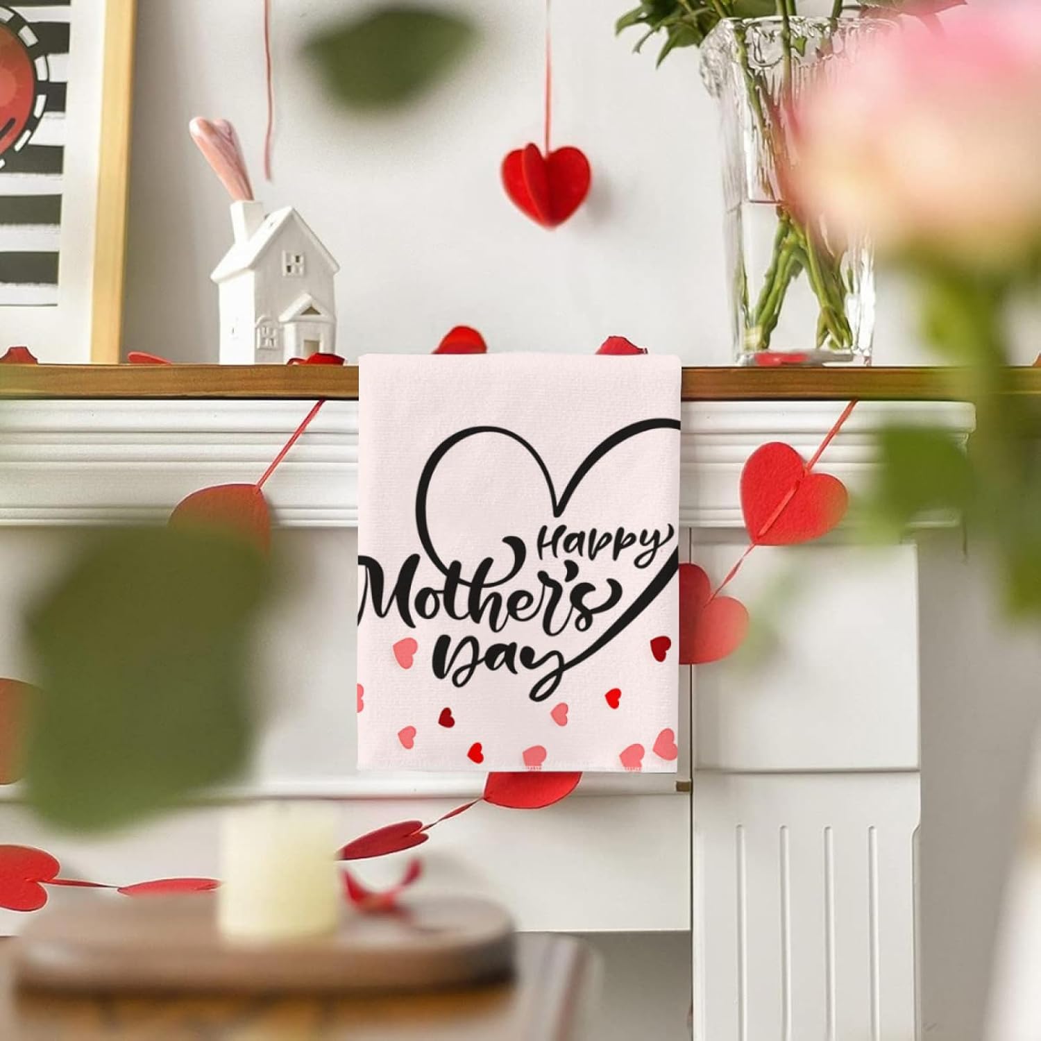Happy Mothers Day Dish Towels Kitchen Towels 16x24 inch Set Absorbent
