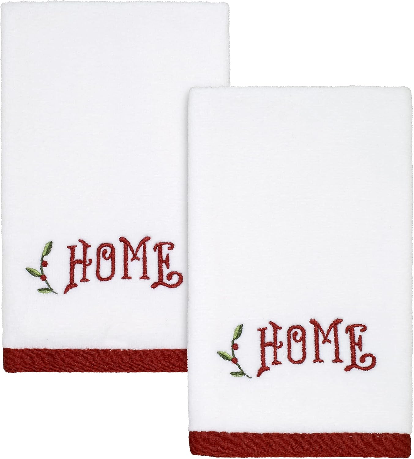 AvantiLinens Christmas-Themed Fingertip Towels 2 Piece Set White