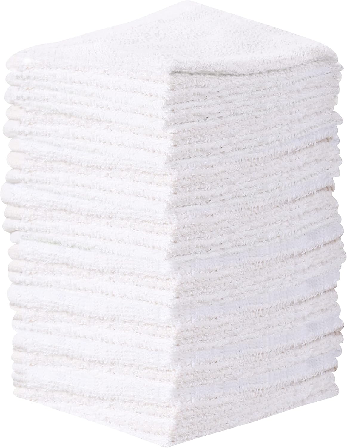 Delightfully soft 100 cotton washcloths 24-pack absorb deeply and white