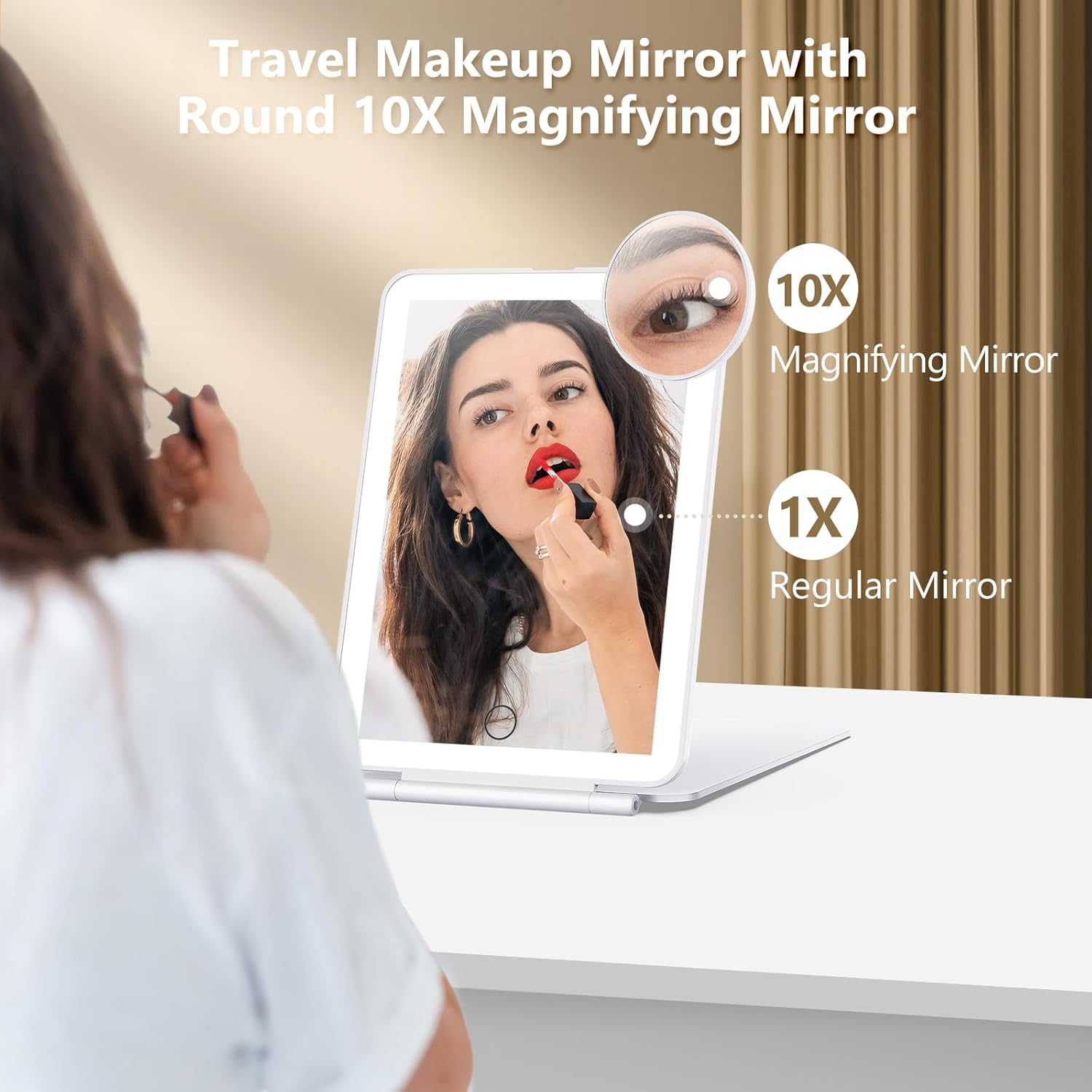 Rechargeable Makeup Mirror for Travelers