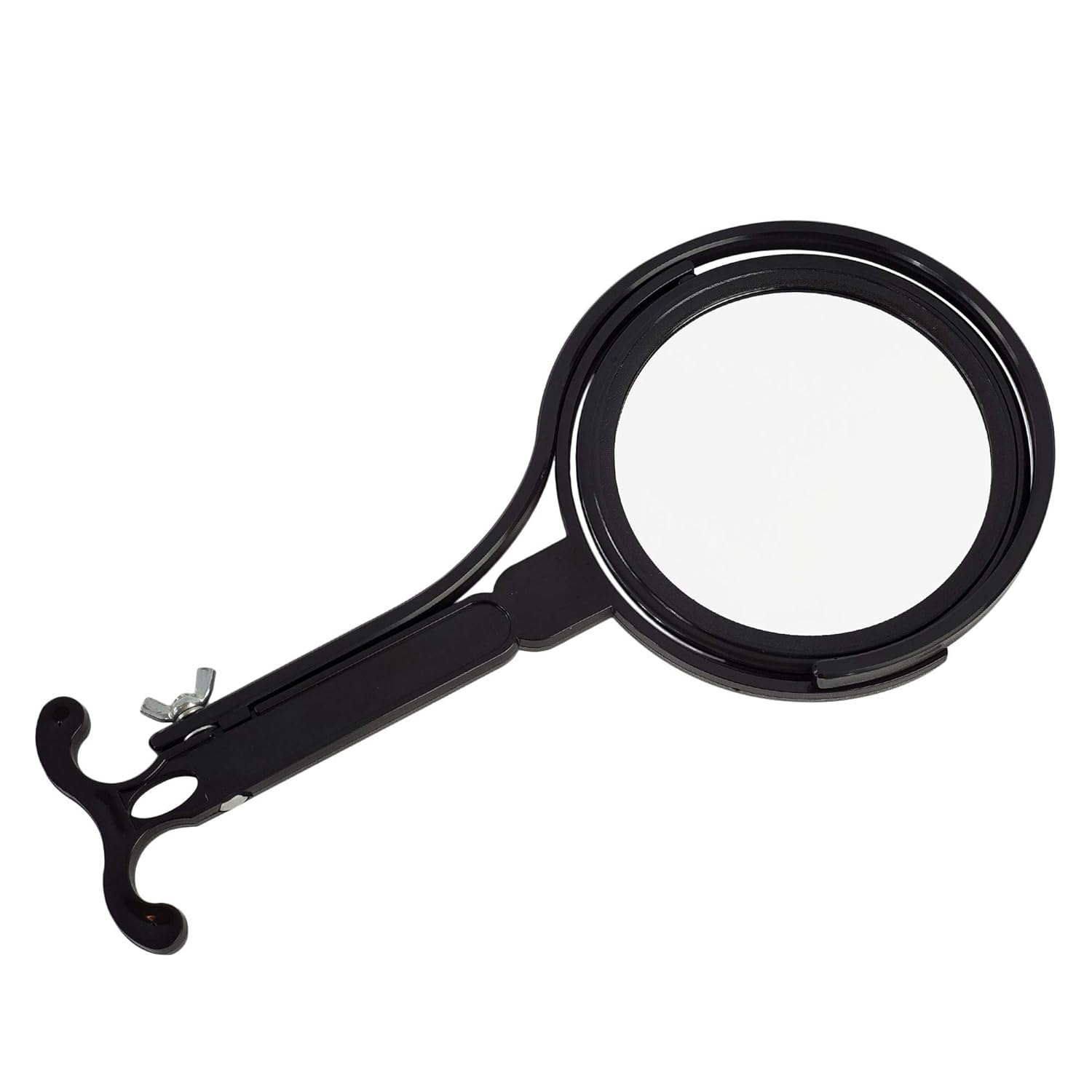 Rucci Round Portable Lightweight 5x1x Magnifying Neck Mirror Black
