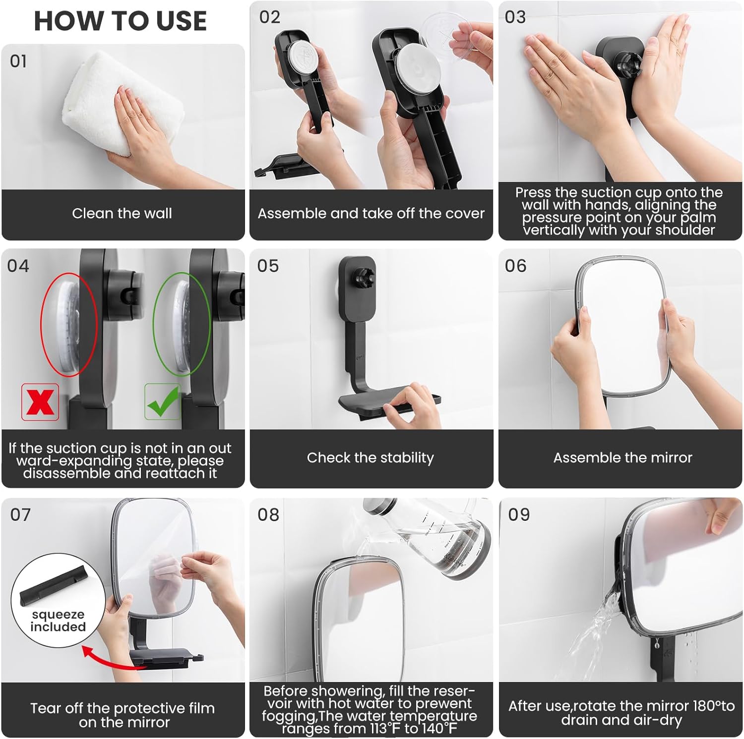 FOGLESS SHOWER MIRROR FOR men and women