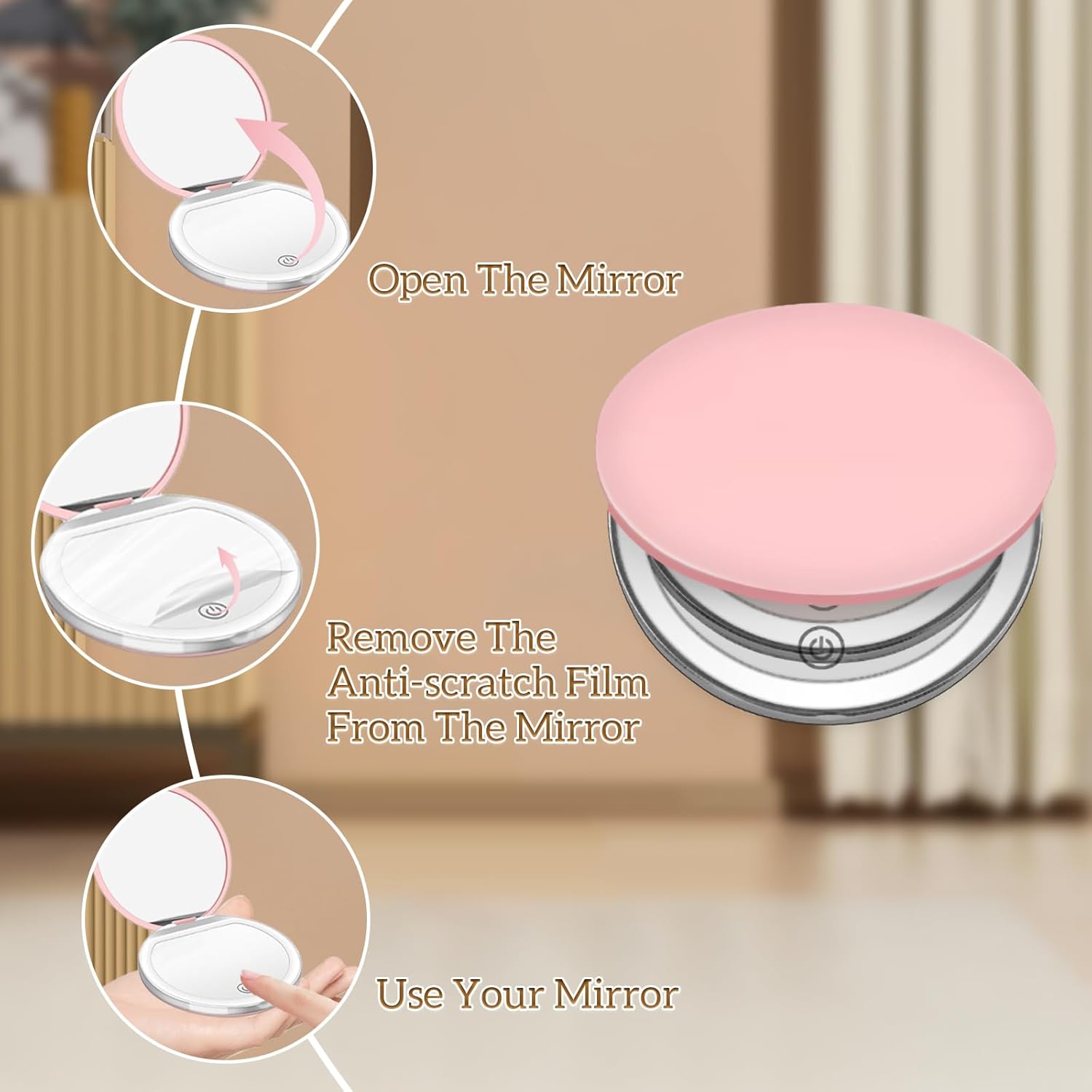 Compact Mirror with Light