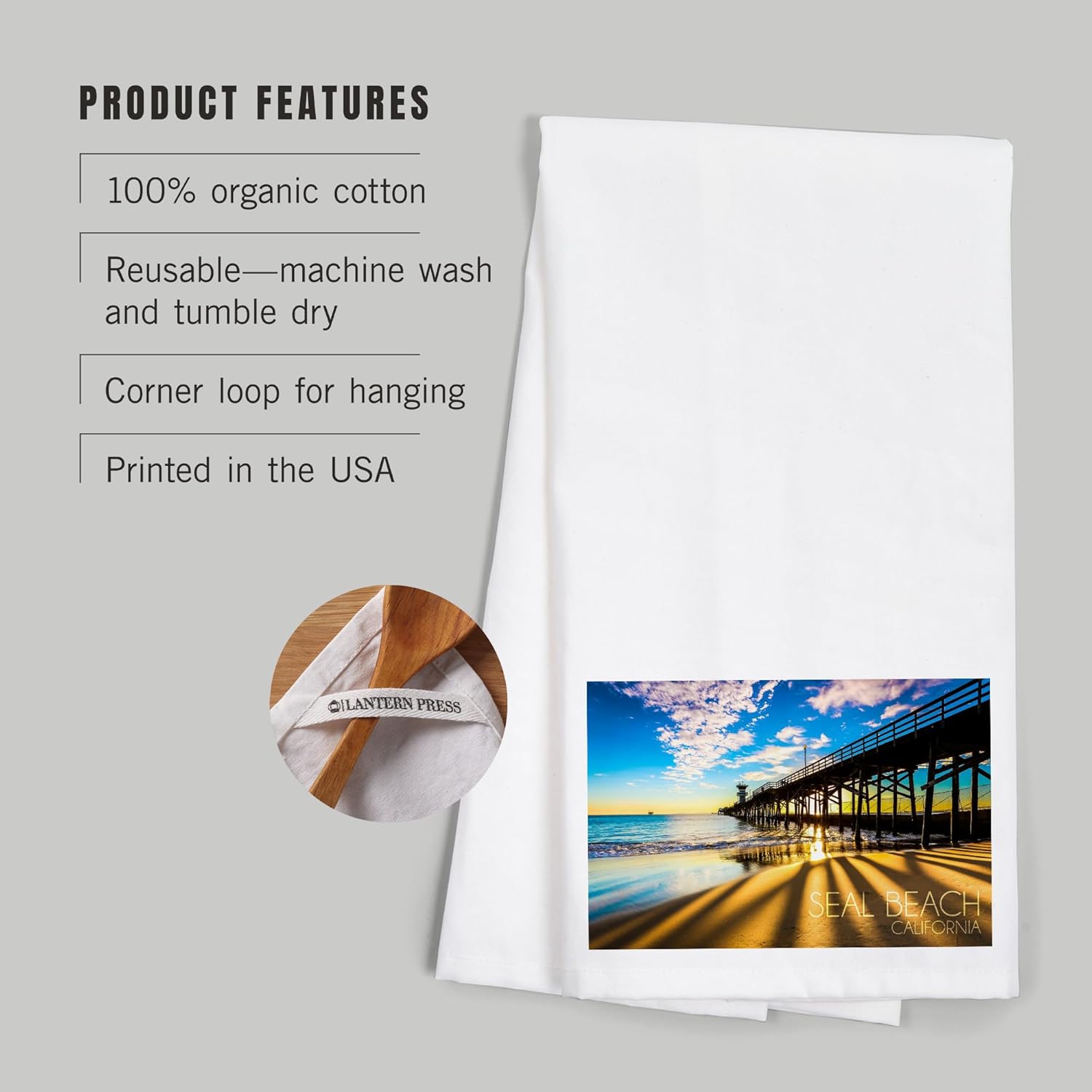 Elegant California Seaside 100 Cotton Tea Towels