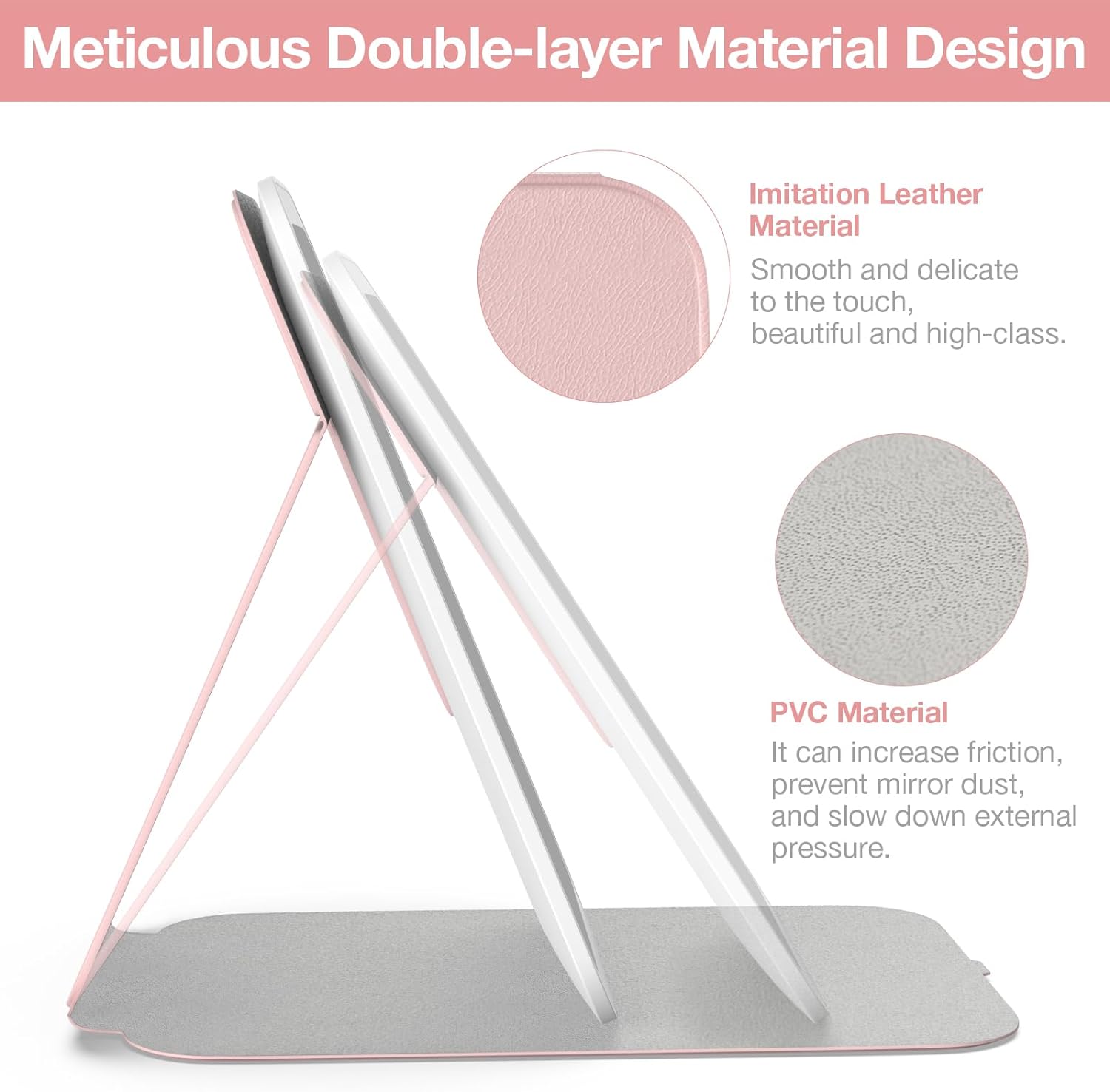 Kintion Travel Makeup Mirror - 60 LEDs 360 Rotation Rechargeable