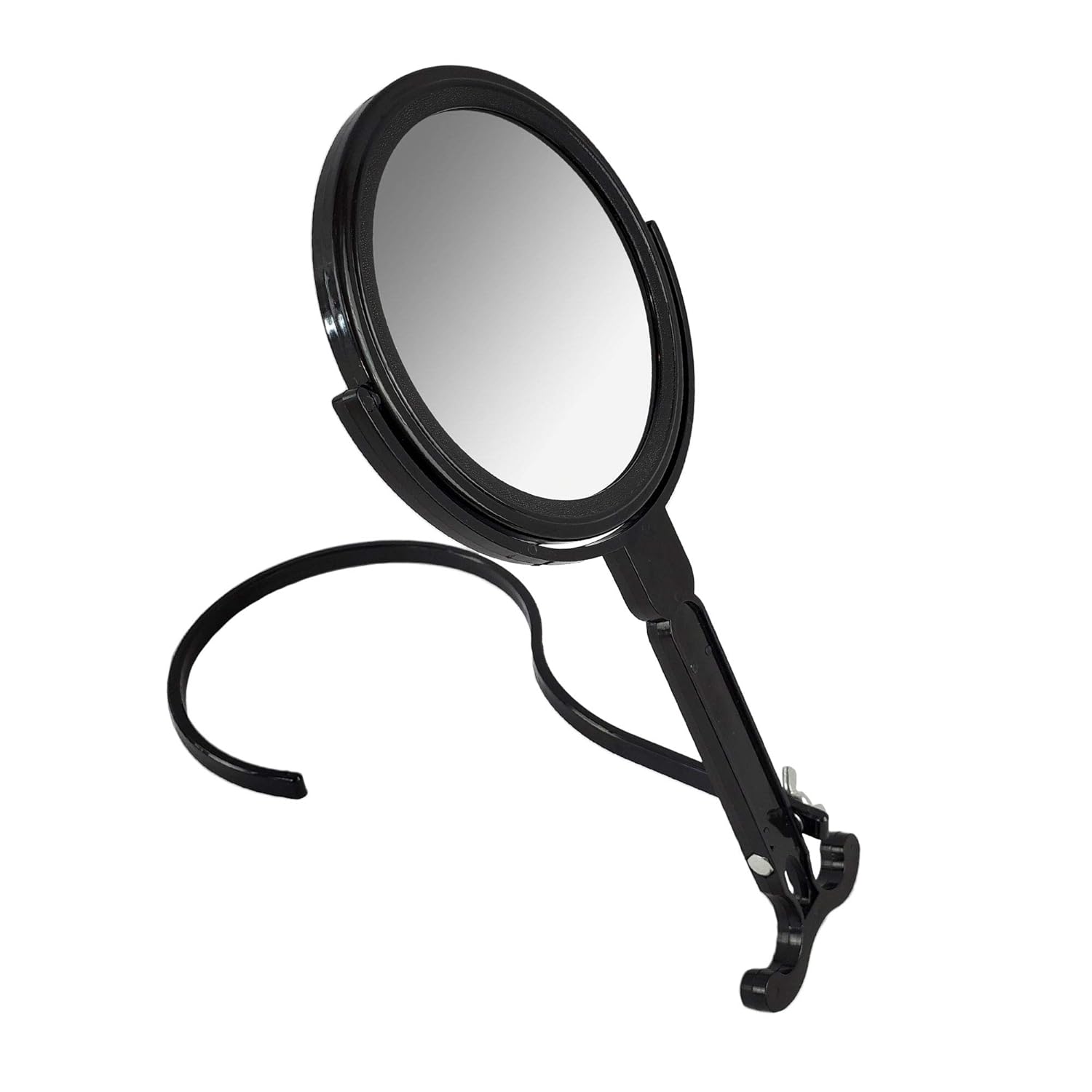Rucci Round Portable Lightweight 5x1x Magnifying Neck Mirror Black