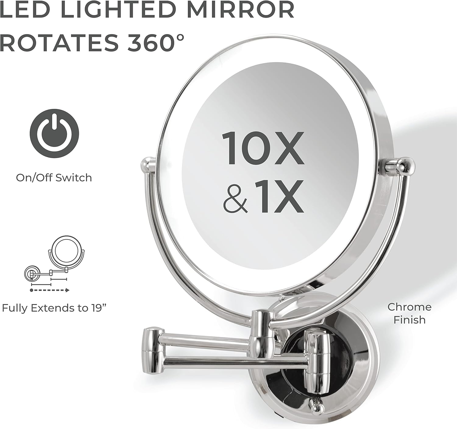 Zadro 11 LED Wall-Mounted Makeup Mirror