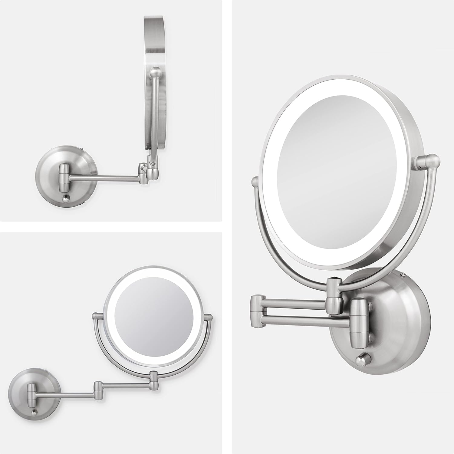 Zadro 11 LED Wall-Mounted Makeup Mirror with Dual Sides LED Lighting