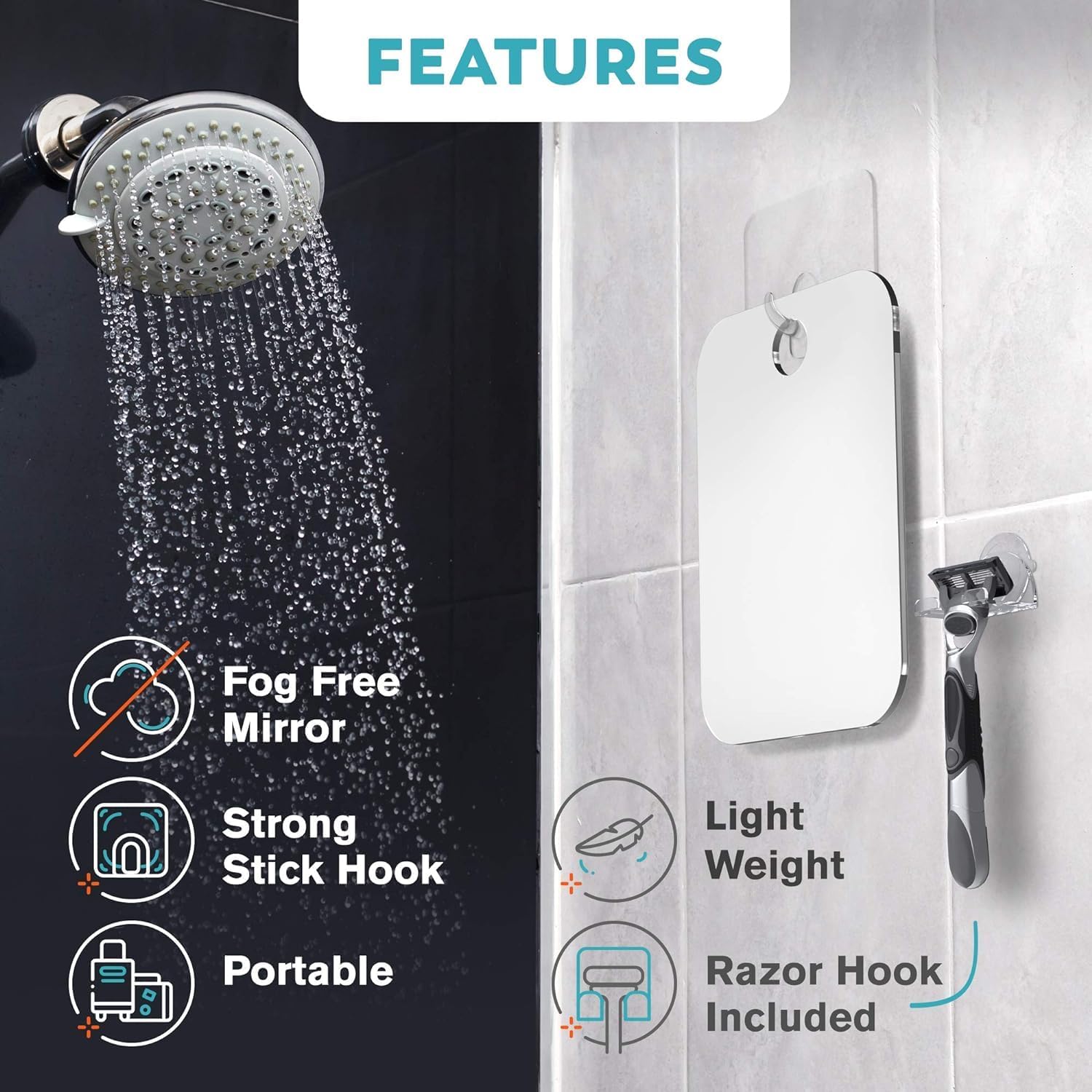HoneyBull Shower Mirror
