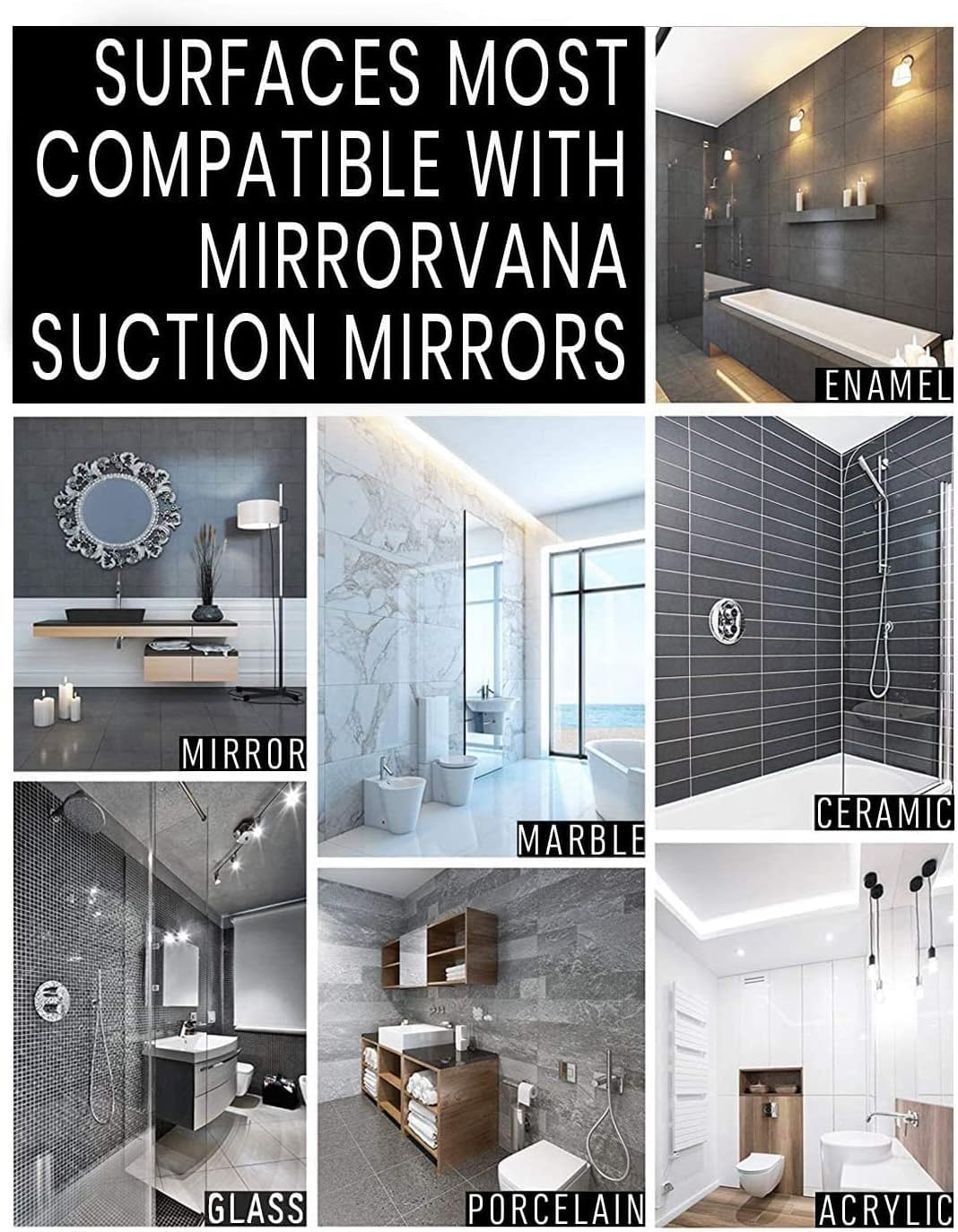 Fogless Shower Mirror with Suction Cup