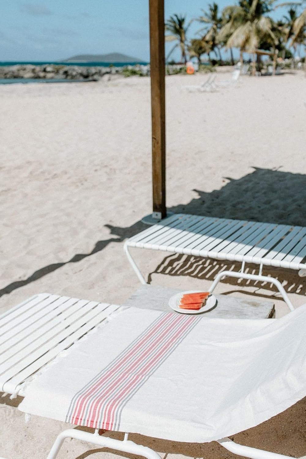 Luxurious Linen Blend Beach Towel - Soft Quick-Dry Premium Quality