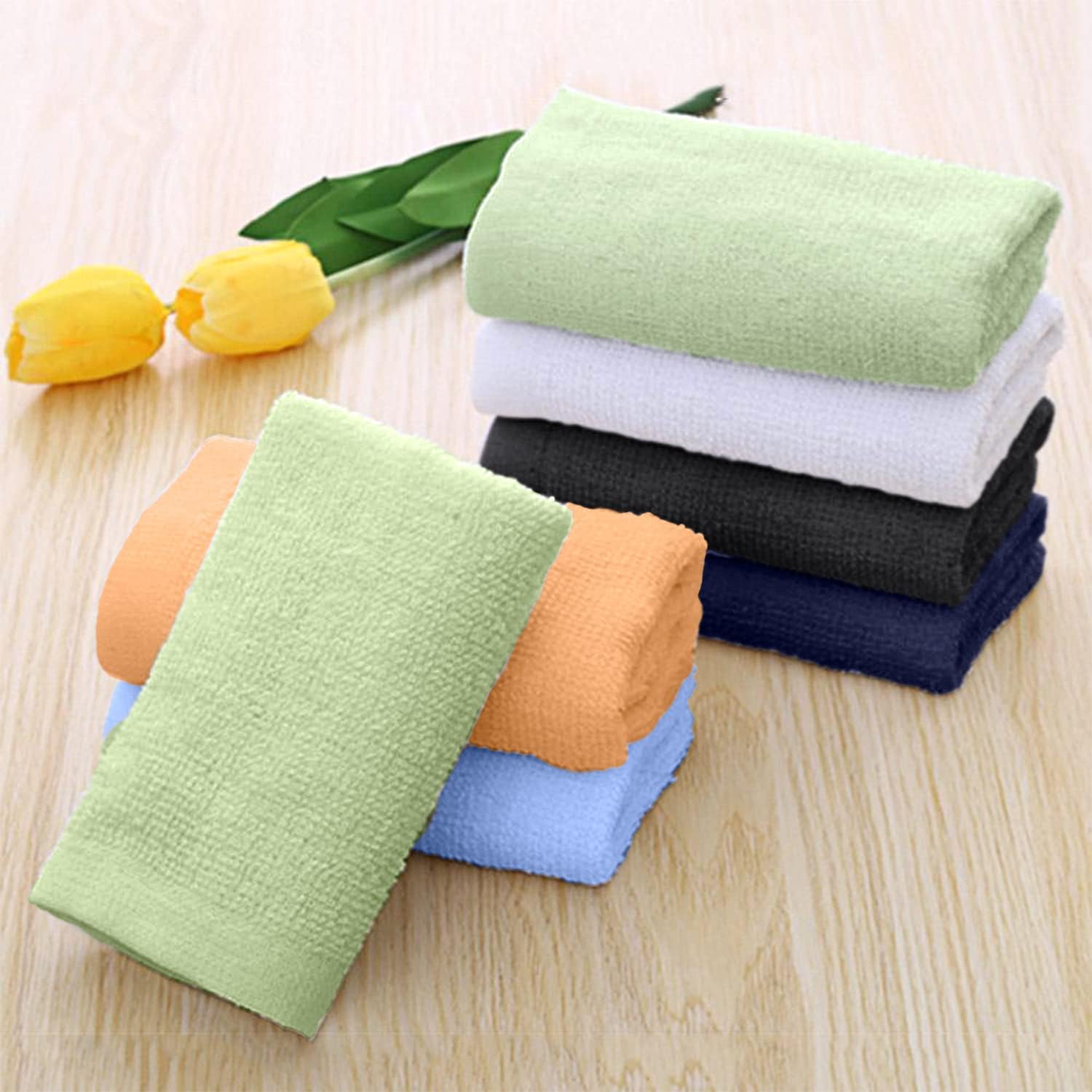 Extra-Absorbent 100 Cotton Washcloths Set for Bathroom Spa Use