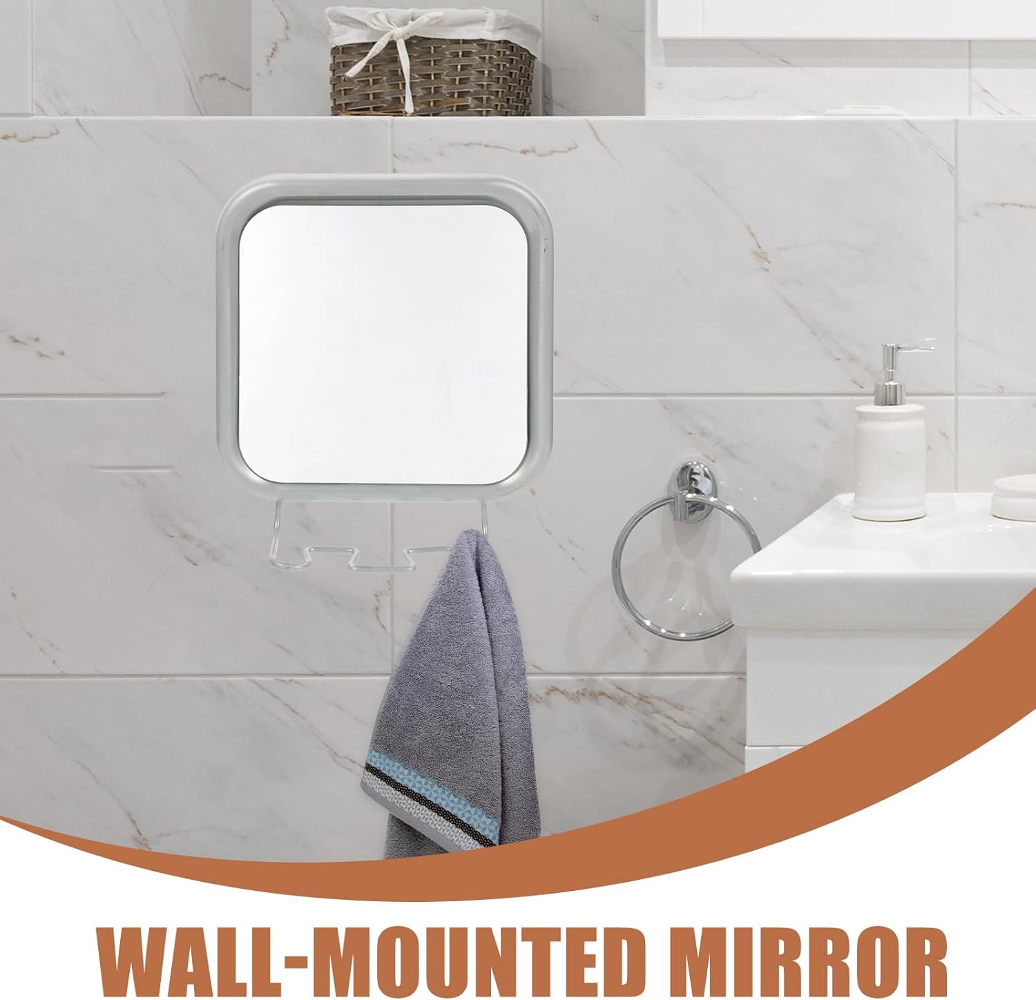 Nolitoys Portable Fogless Shower Mirror with suction cups