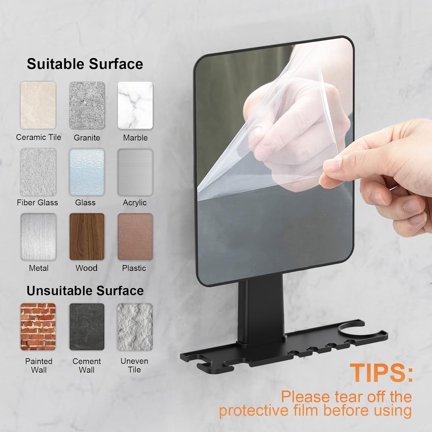 Fog-Free Shower Mirror for Shave Durable Waterproof