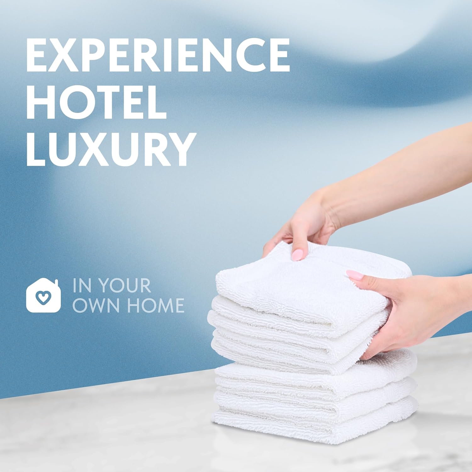Luxury Cotton Washcloths Soft Durable White
