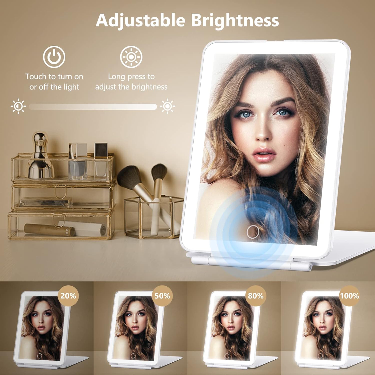 Rechargeable Makeup Mirror for Travelers