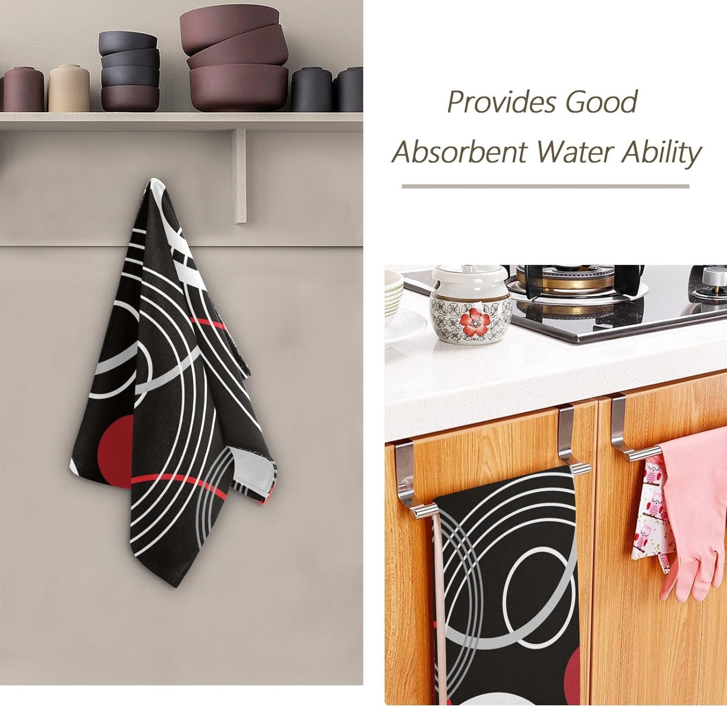 Geometric Retro Hand Towels Set