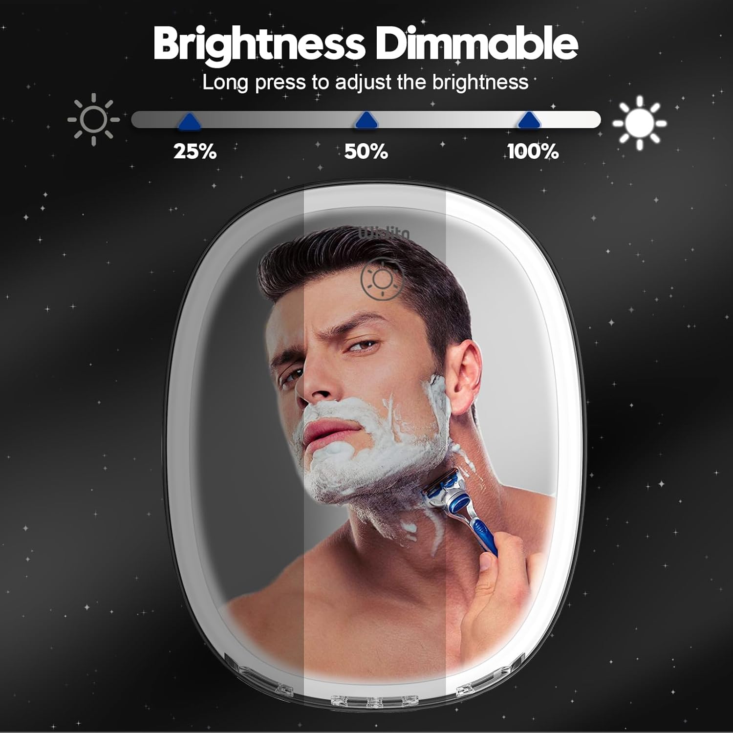 UV-Resistant LED Shower Mirror with Razor Holder