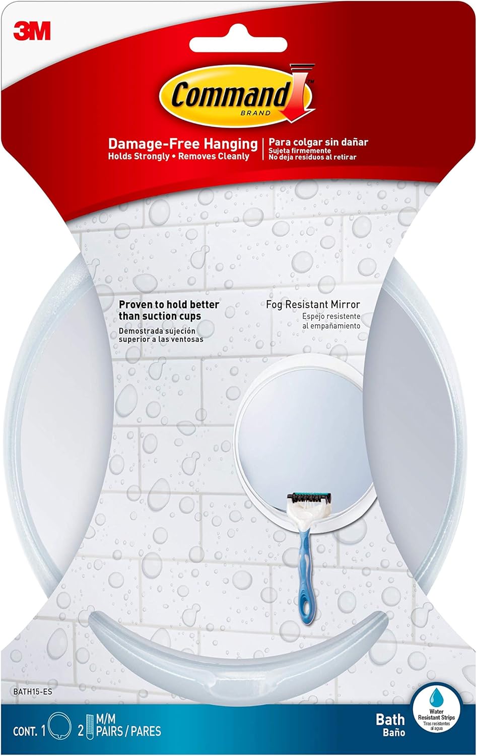 Command Fog Resistant Mirror 2-Water-Resistant Strips BATH15-ES