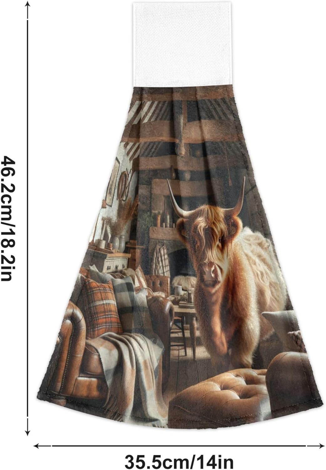 Scotland Highland Cattle Kitchen Hanging Hand Towels