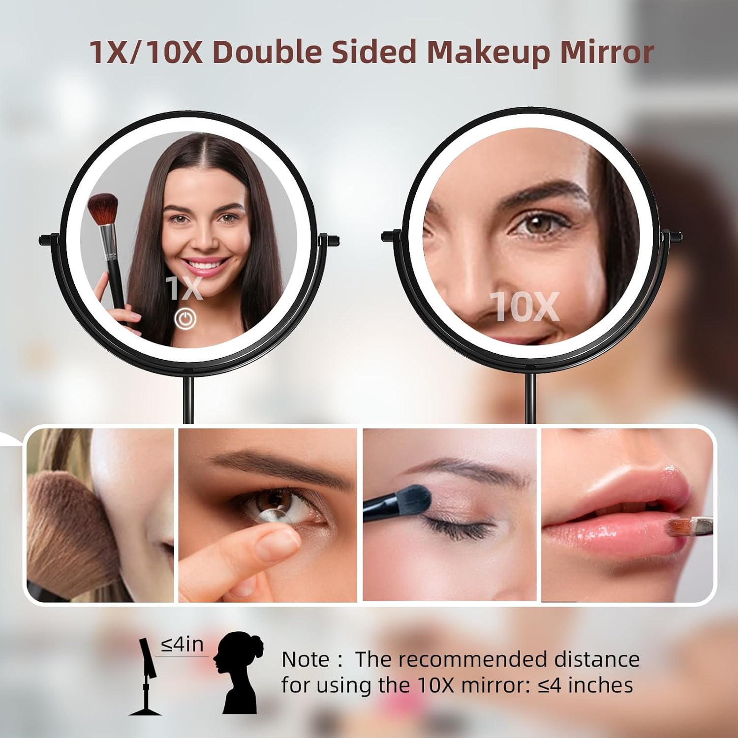 Omobolanle 8 Lightweight Makeup Mirror with LED Lights for Women
