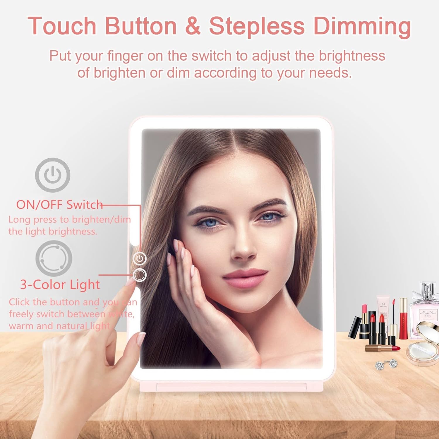 Durable Touchscreen Travel Mirror for Makeup and More
