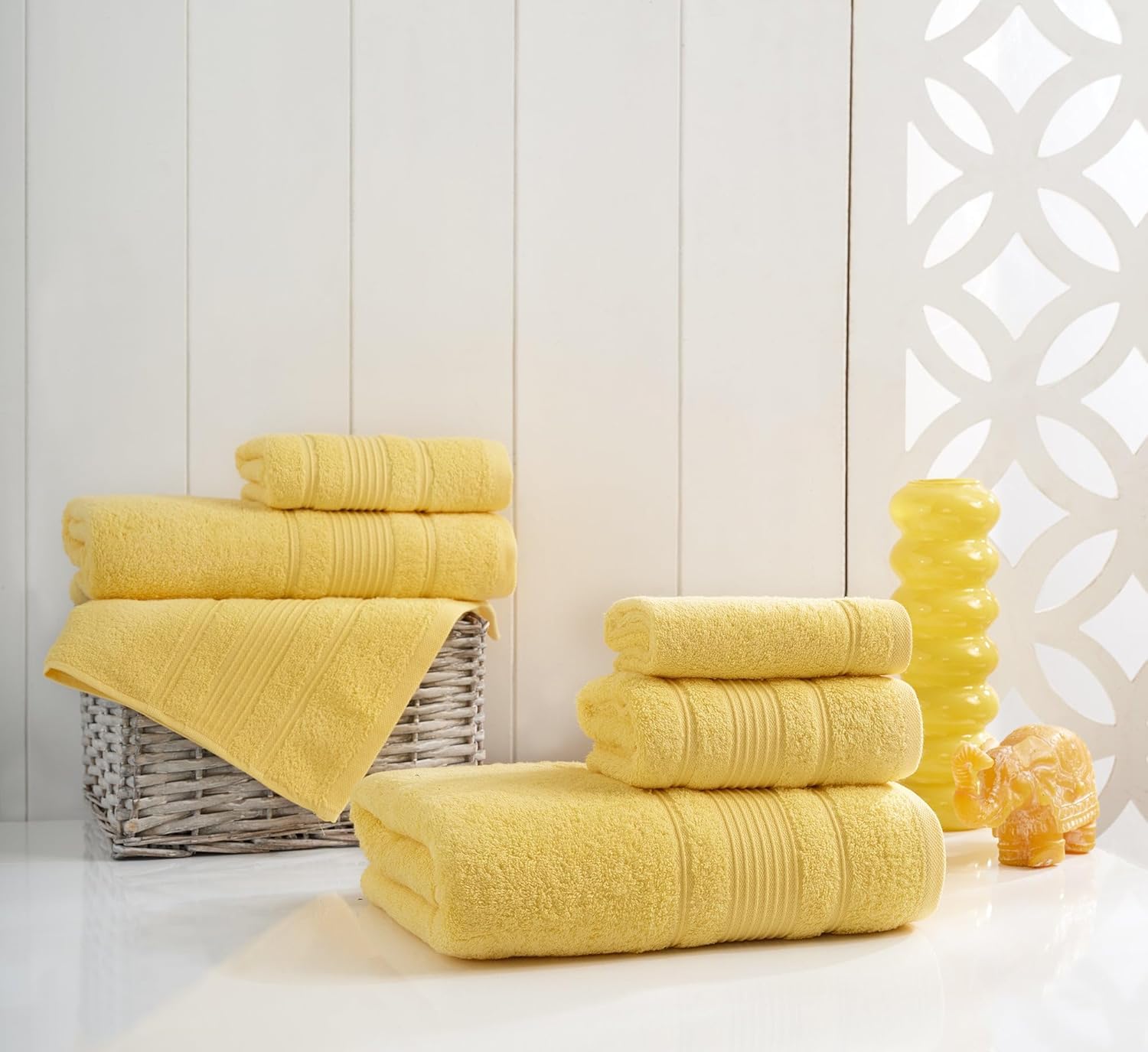 Ephesos Personalized Yellow Monogram Washcloth Set - 2 Piece Soft Absorbent