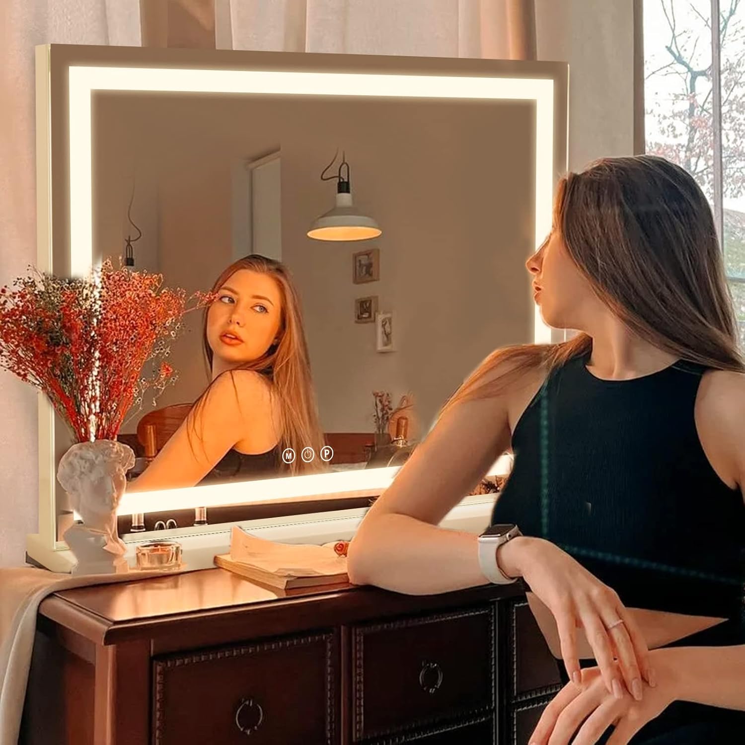 Elegant Vanity Mirror with 3 Modes and Adjustable Brightness