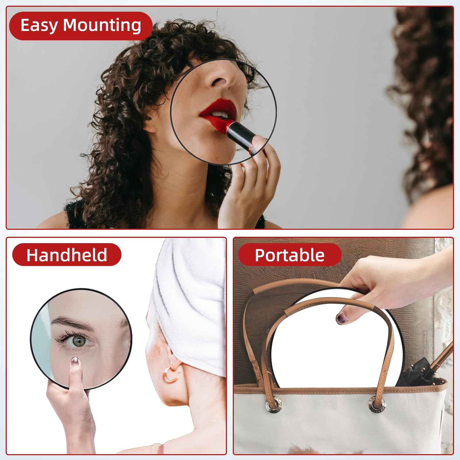 30 X Magnifying Mirror with Suction Cups