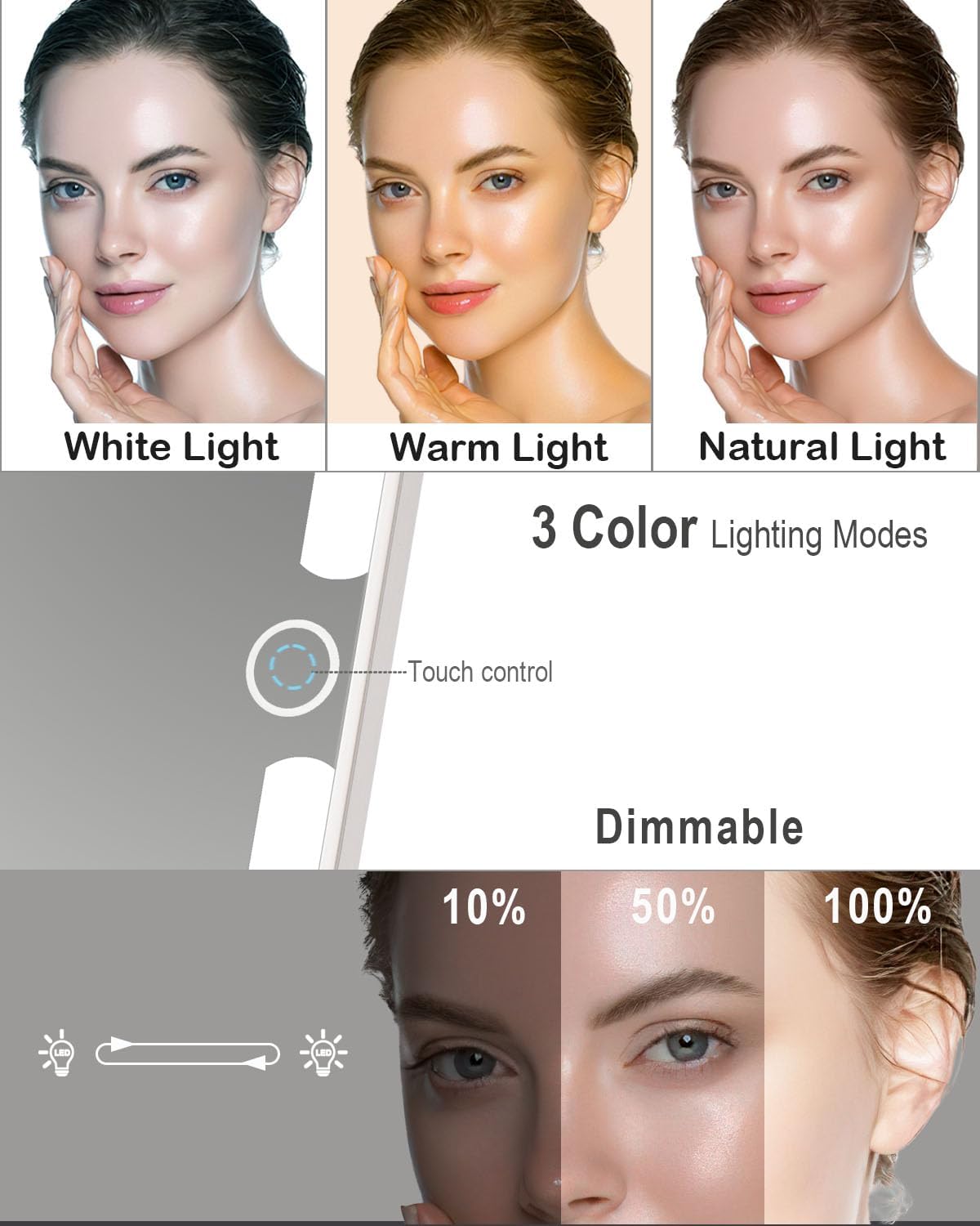 Magnify Your MakeUp Compact Travel Mirror with Rechargeable Lights