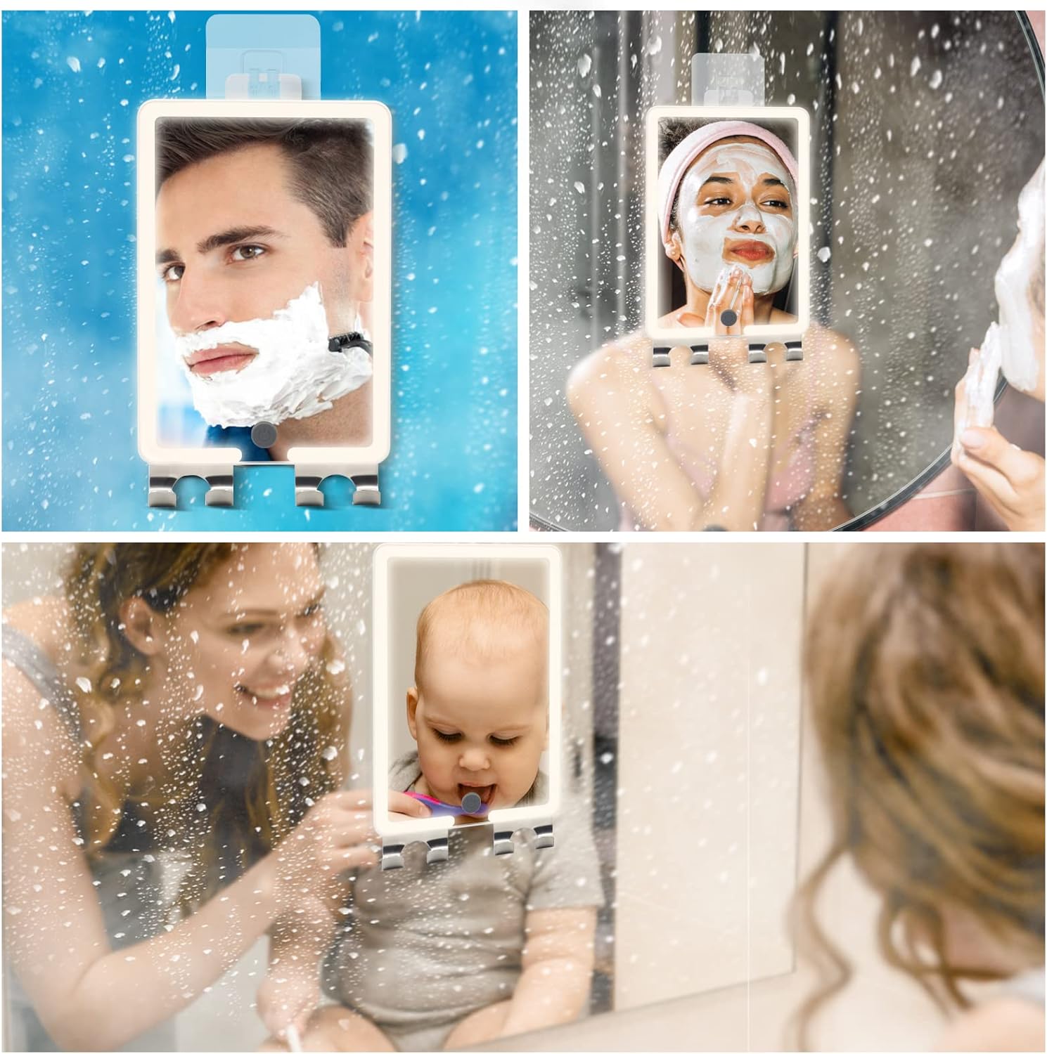 RRtide Heated Shower Mirror With LED Light