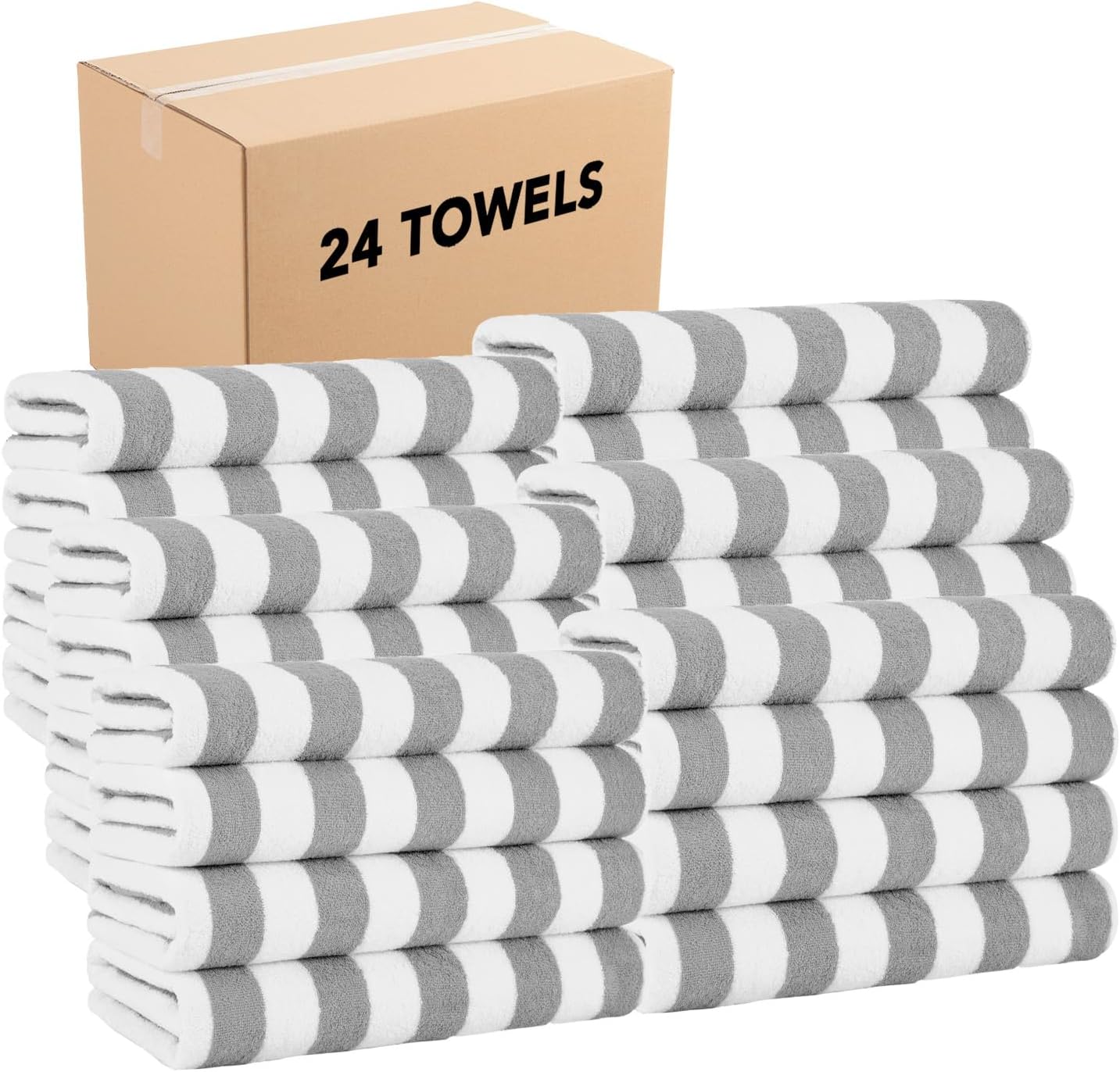 24-Piece Over-sized Soft Quick-Dry Terry Beach Towels Set
