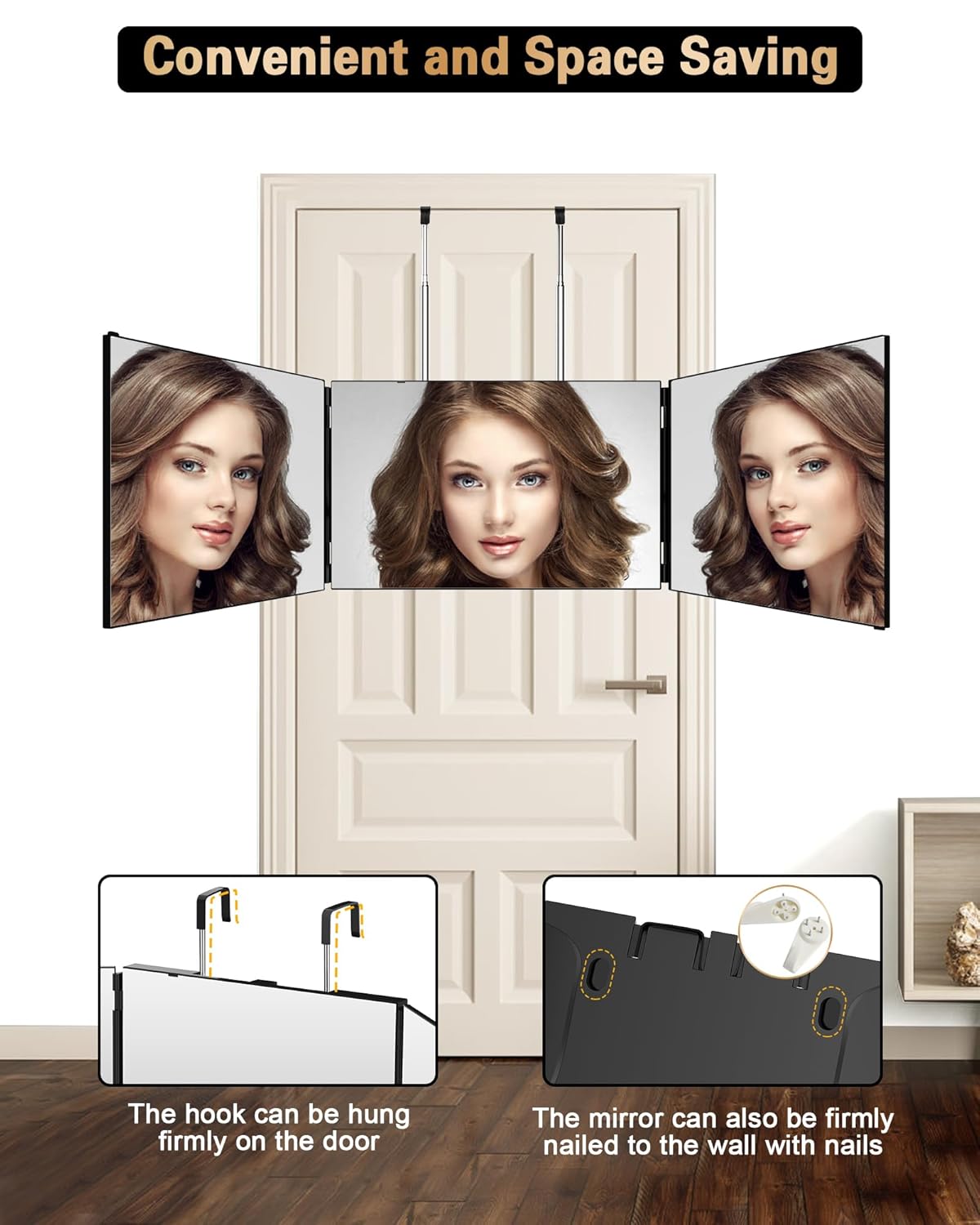 JUSRON 360 Viewing Angle Self-Hair Cutting Mirror