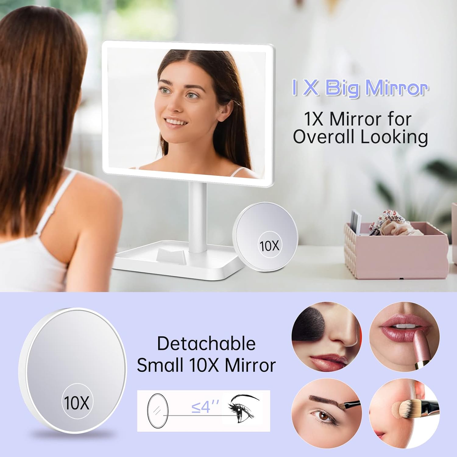 Charm MakeUp Vanity Mirror with Lights for Women