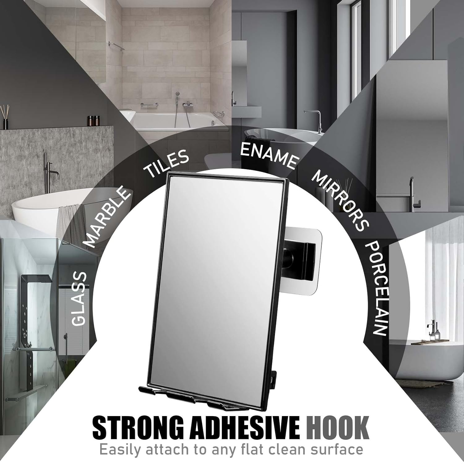 Shower Mirror with 360 Adjustable Razor Holder