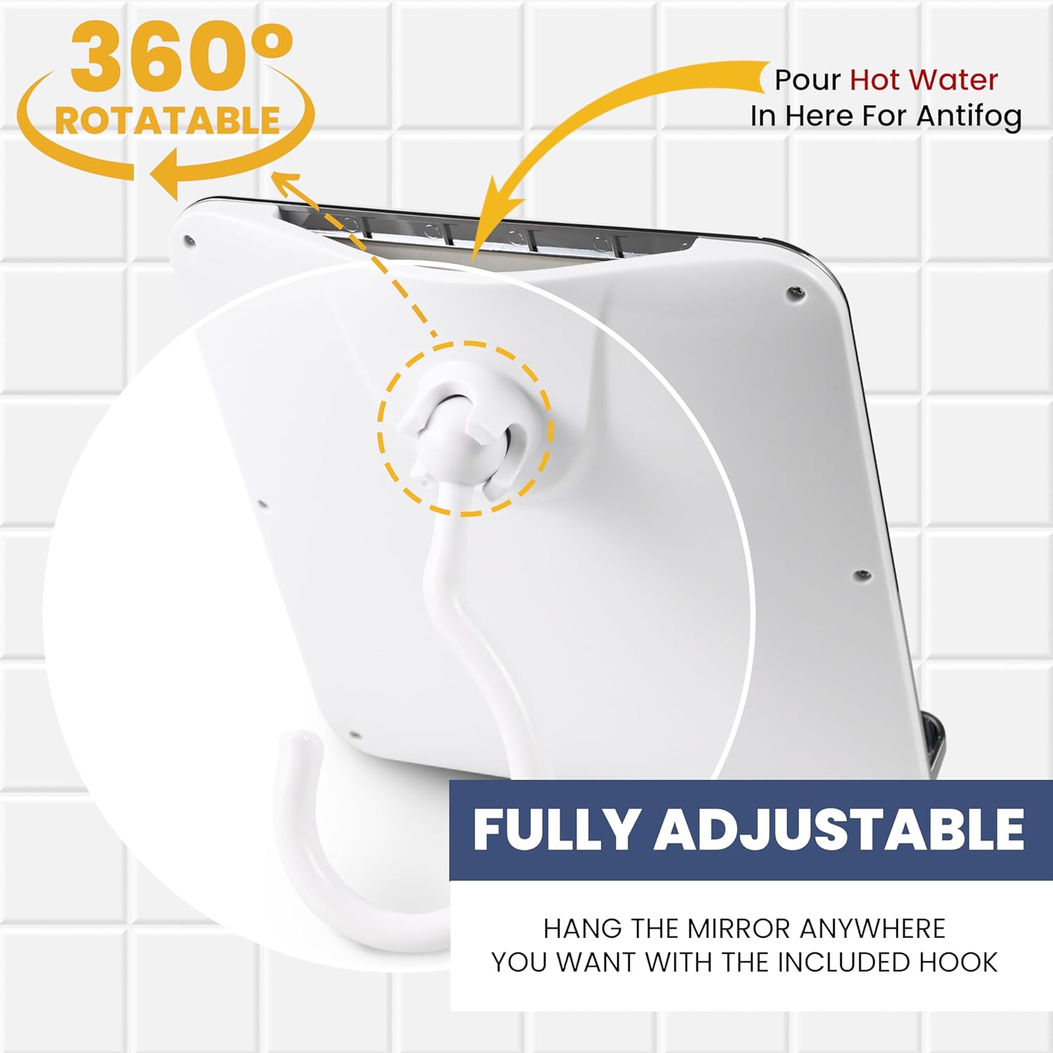 MirrorVana - Fogless Shower Mirror for Grooming Glow in the Sun