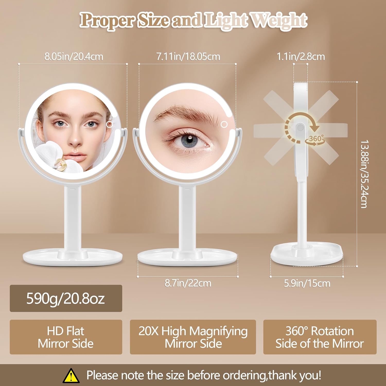 Perfect makeup mirror with stunning lights and magnification