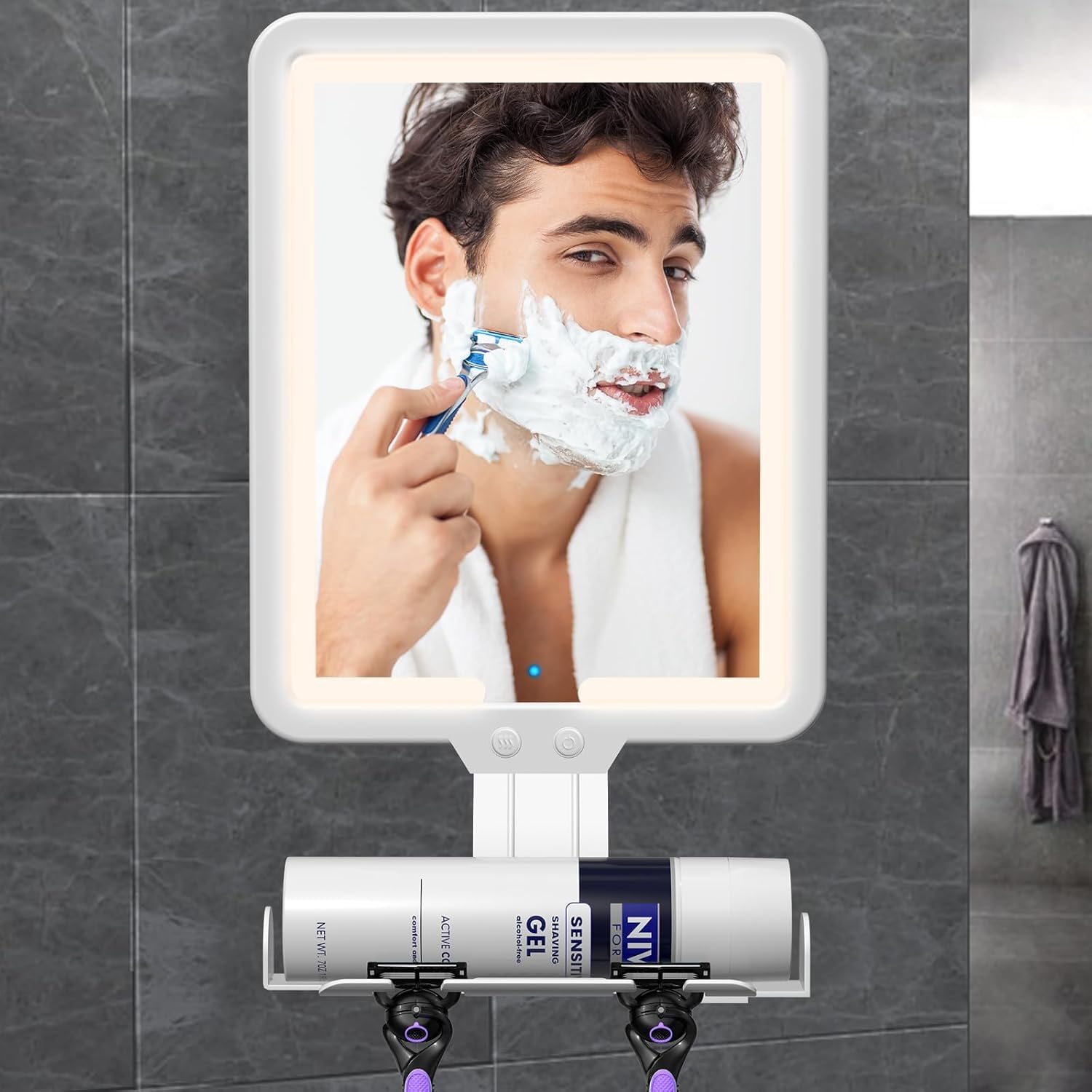 Heated Anti-Fog Shower Mirror for Shavers