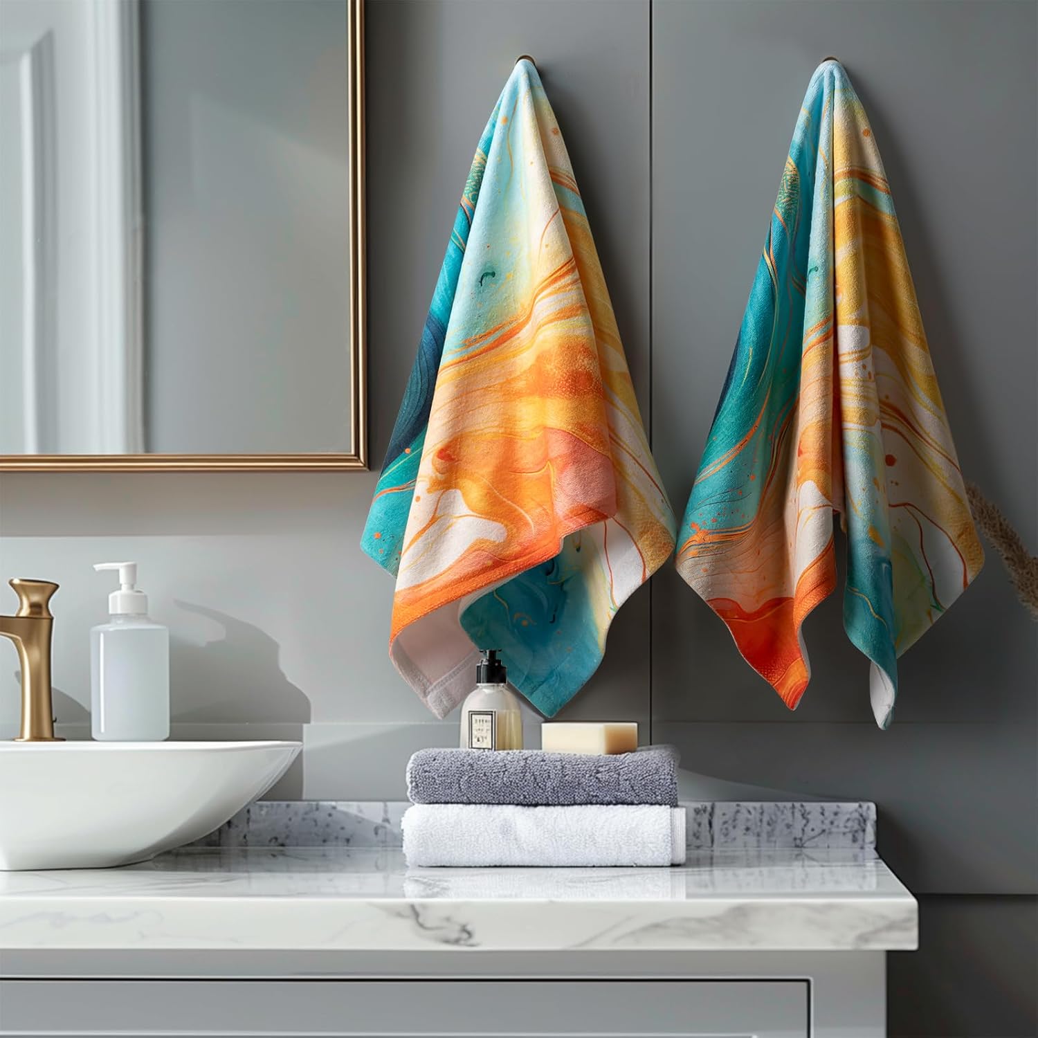 Giwawa Marble Hand Towels Set of 2