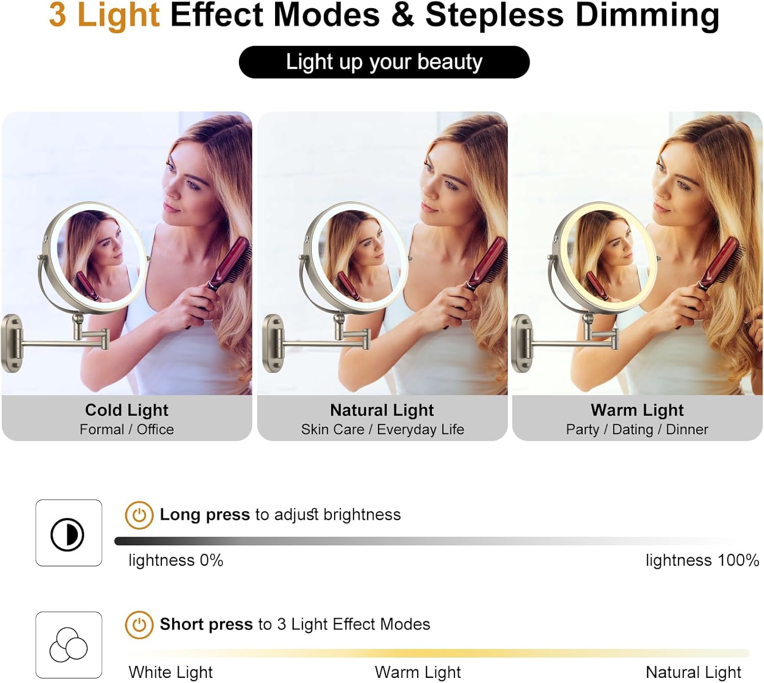 IMIKONA 9 Wall-Mounted Makeup Mirror