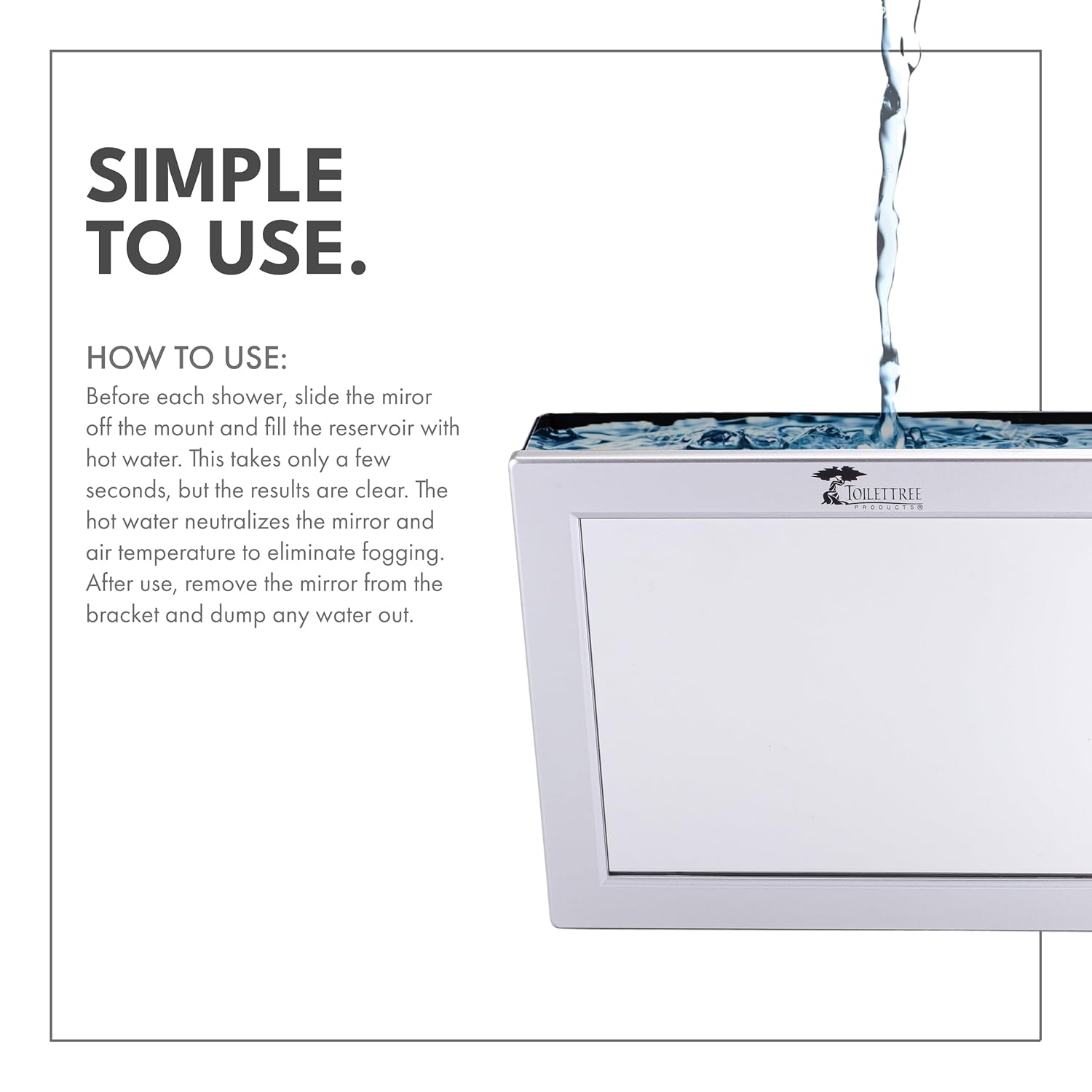 ToiletTree Products Anti-Fog Shower Mirror with Squeegee