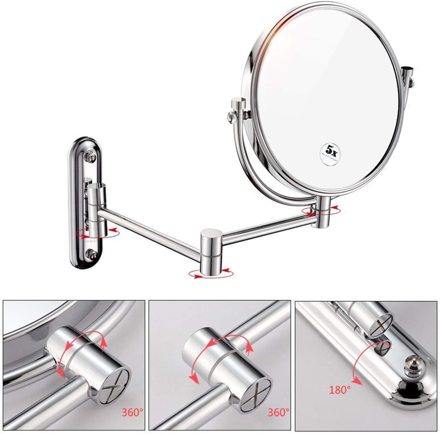 2-in-1 Aluminum Makeup Mirror