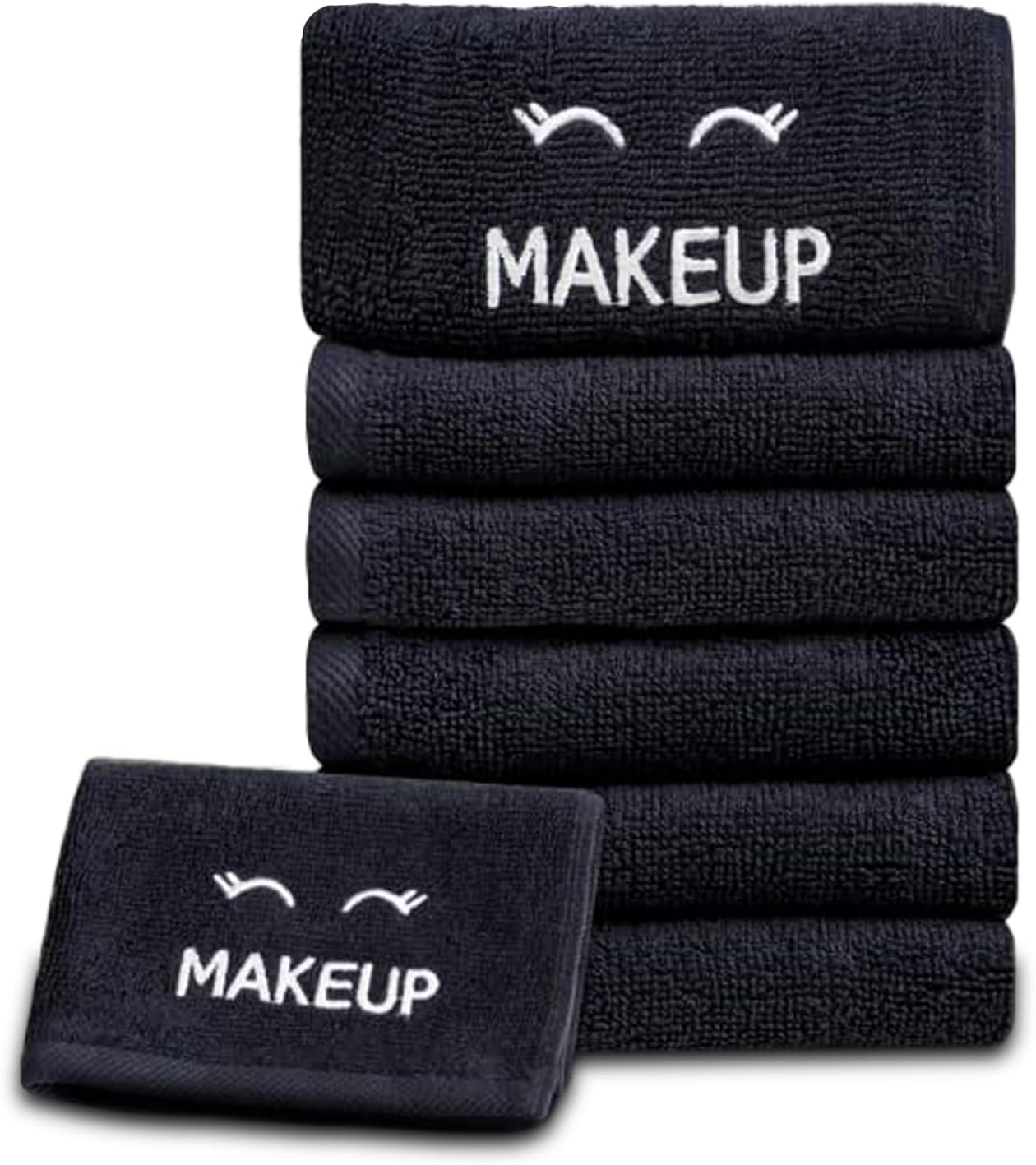 White Classic Bleach Safe Black Makeup Washcloths