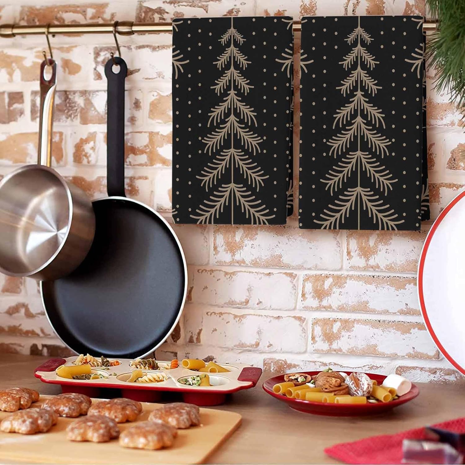 Christmas Tree Snow Absorbent Kitchen Towels